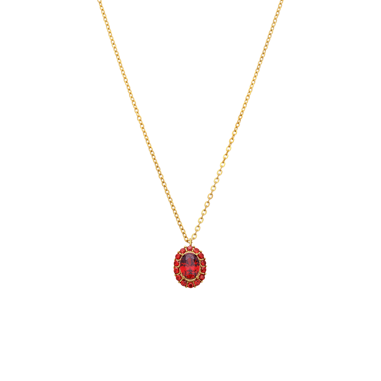 Stalen goldplated ketting met hanger bloem met zirkonia voor dames