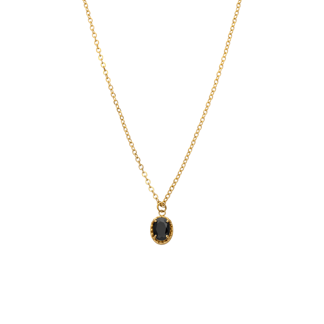 Stainless steel goldplated ketting met hanger met zirkonia voor dames