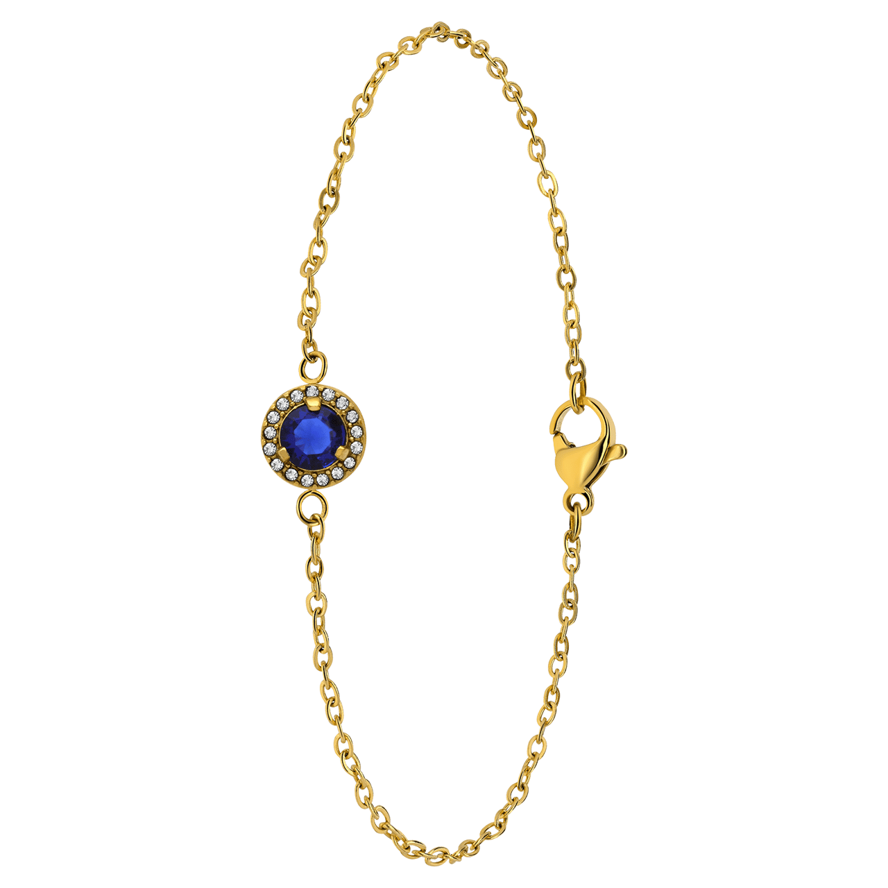 Stainless steel goldplated fantasiearmband met zirkonia voor dames