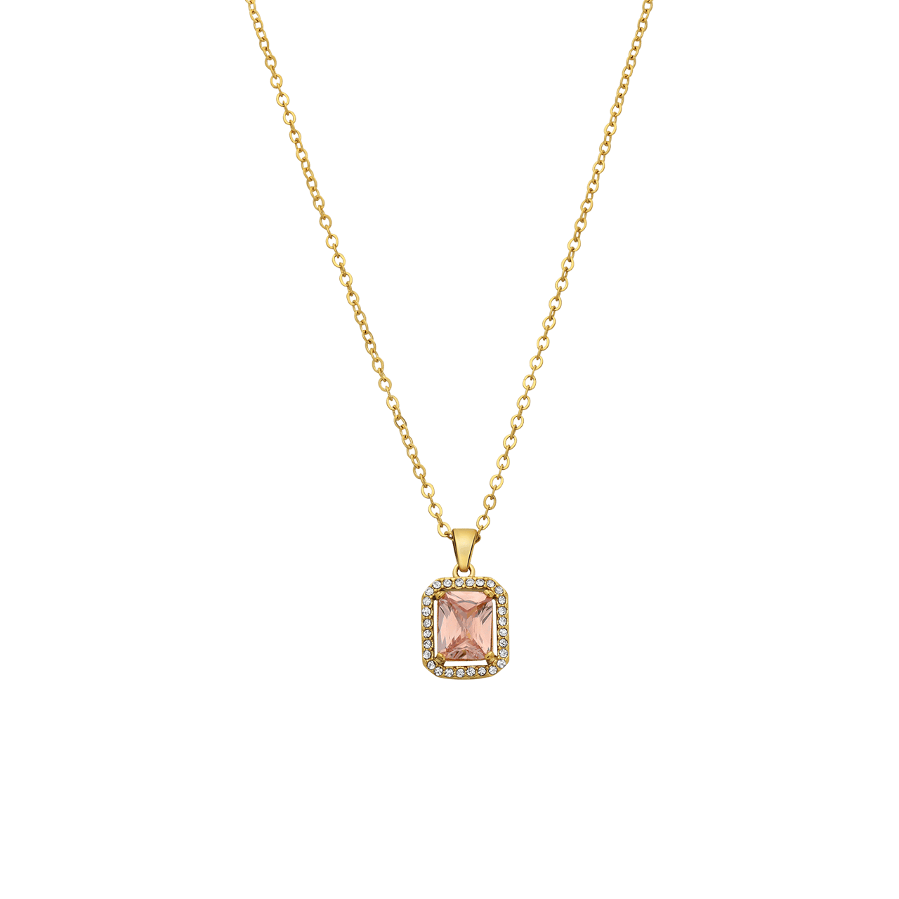 Stainless steel goldplated ketting vintage light peach voor dames