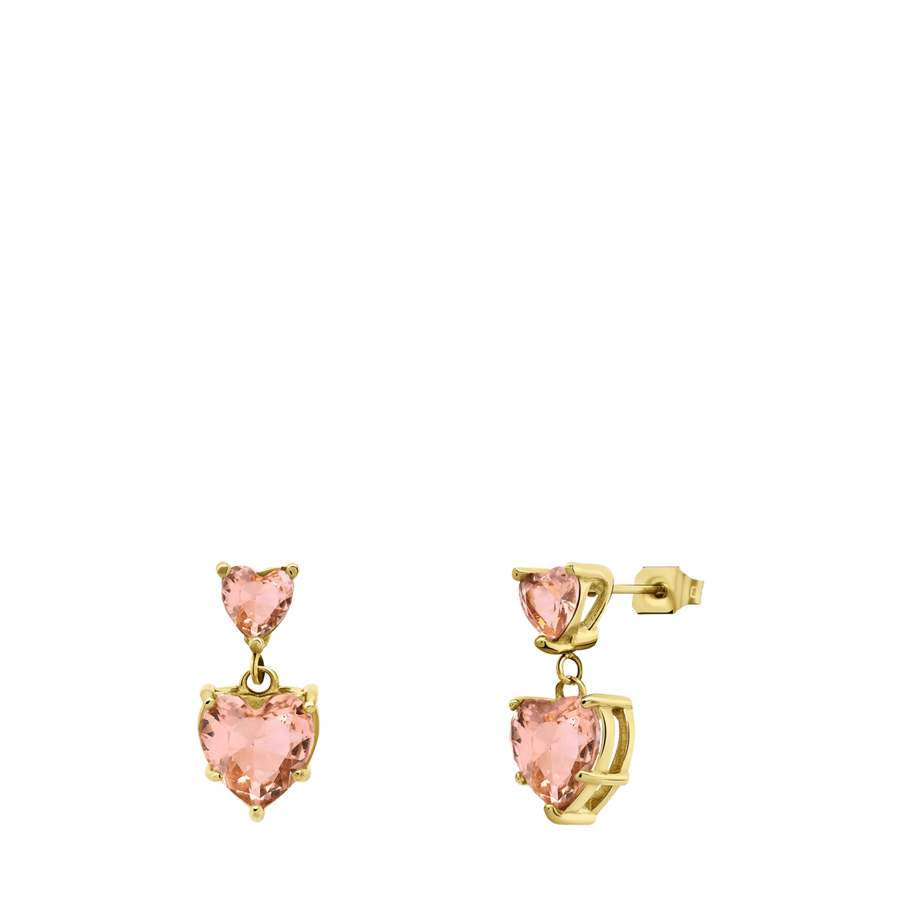 Stalen goldplated oorknoppen vintage light peach voor dames
