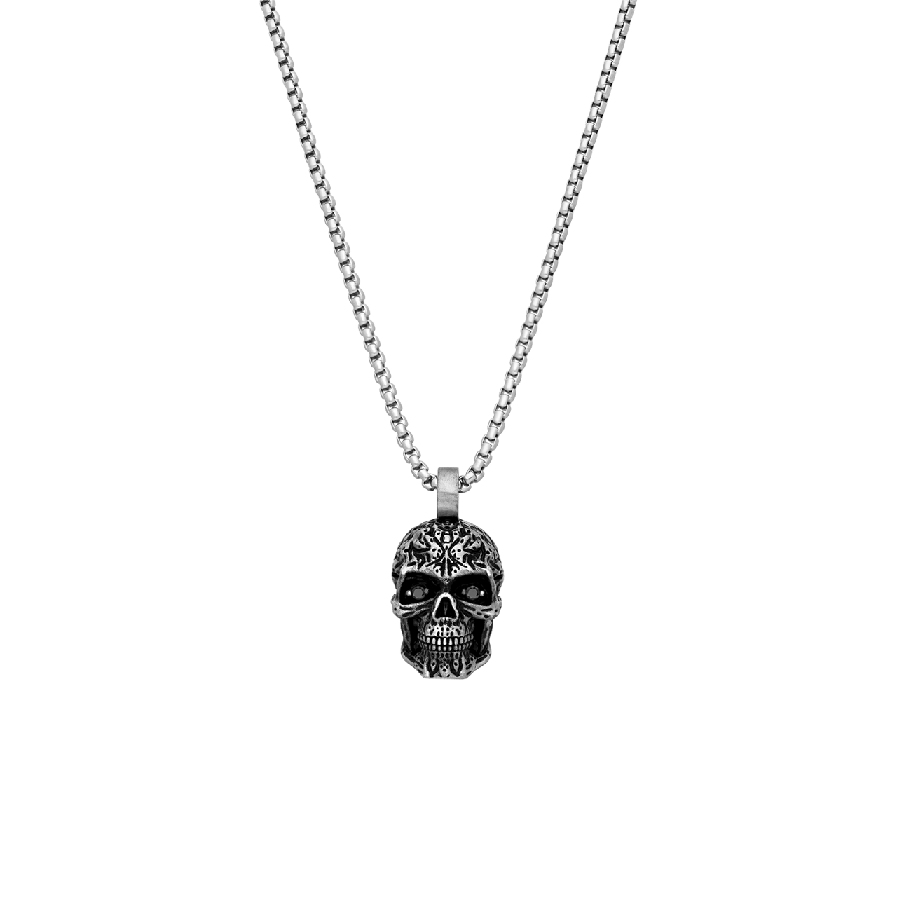 Halskette aus Edelstahl mit Totenkopf