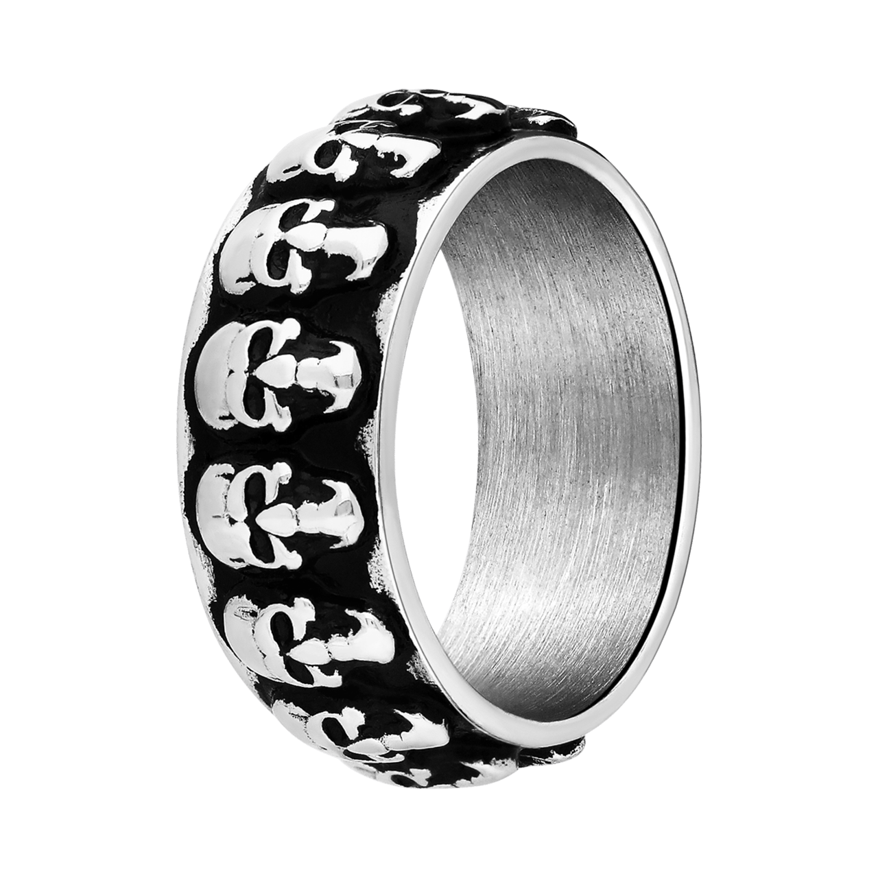 Ring aus Edelstahl mit Totenkopf