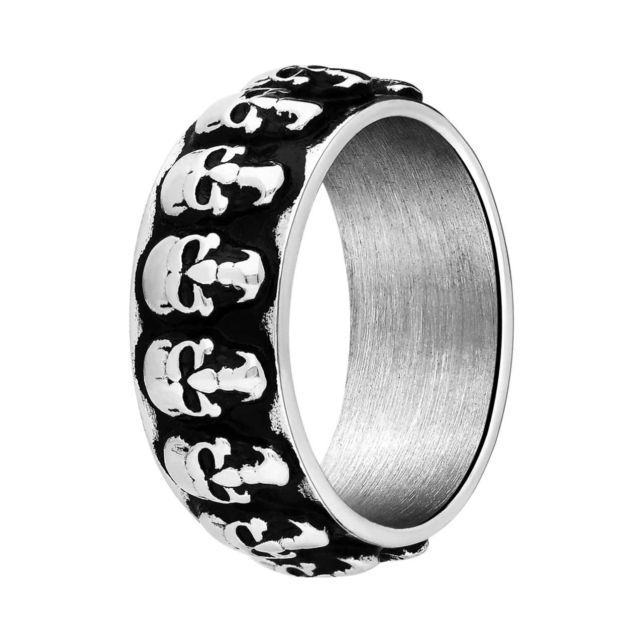 Stainless steel ring met doodskop