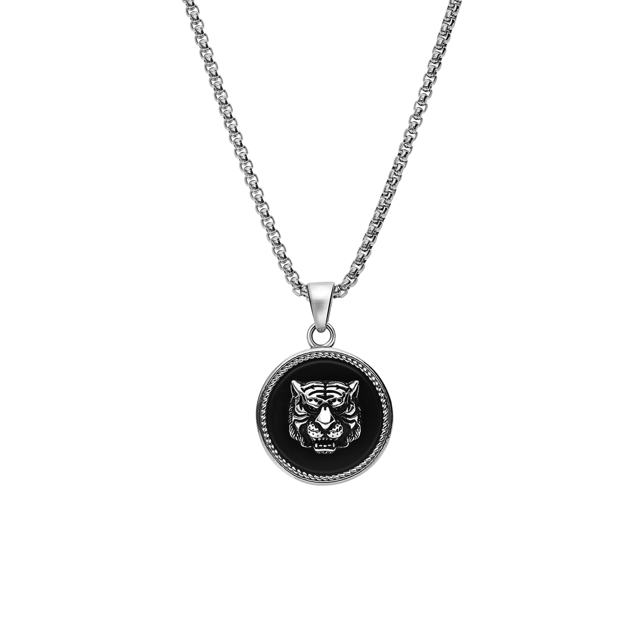 Stalen ketting met leeuw voor heren