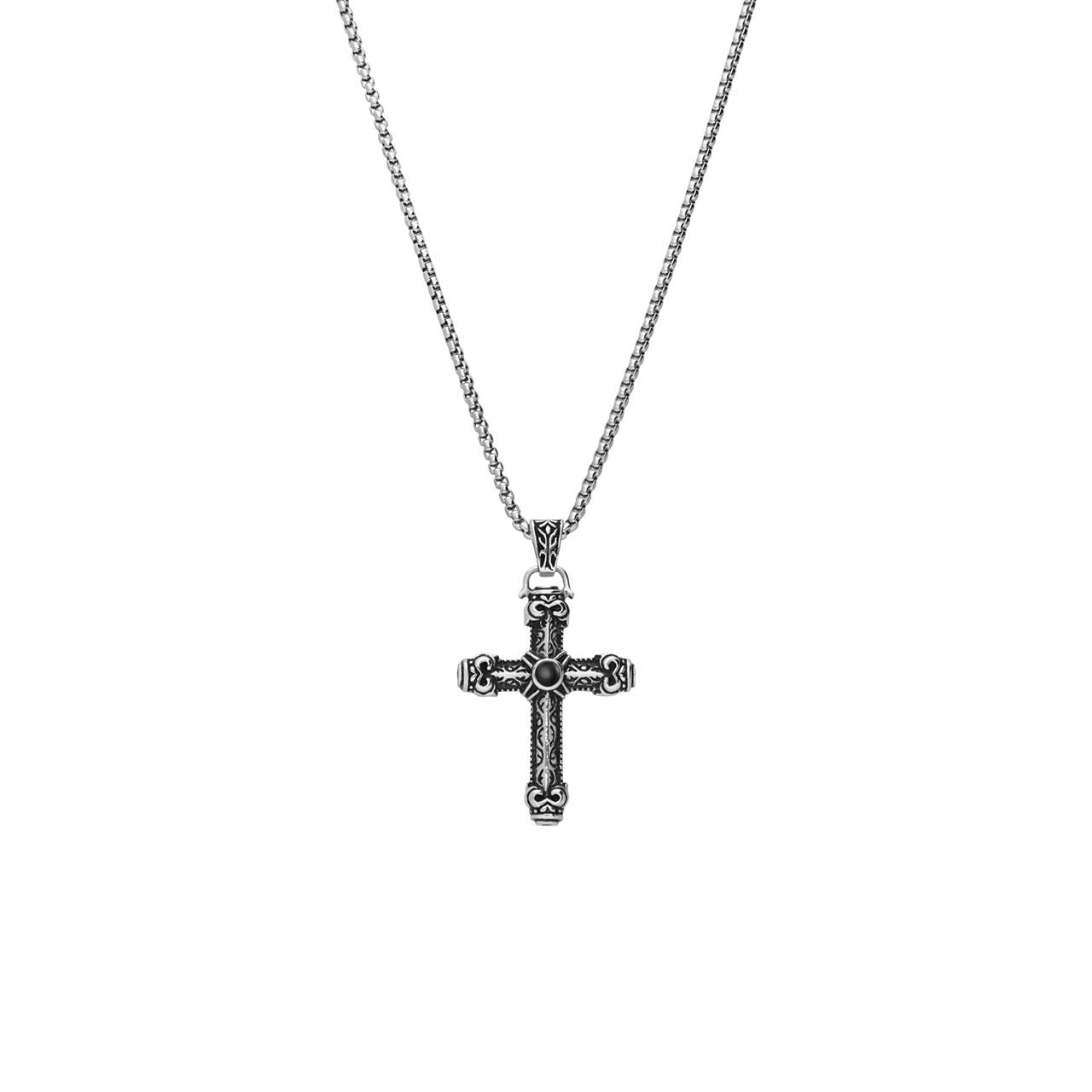 Halskette aus Edelstahl mit Kreuz