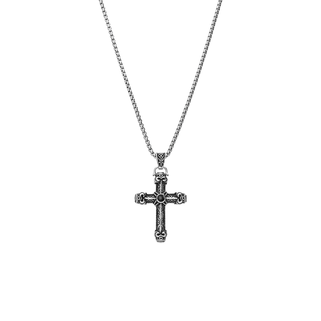 Stainless steel ketting met kruis voor heren