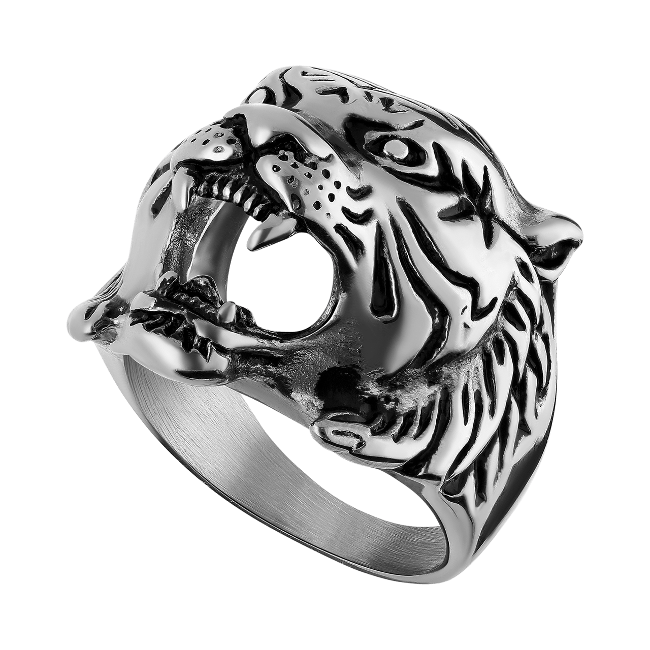 Stainless steel ring tijger