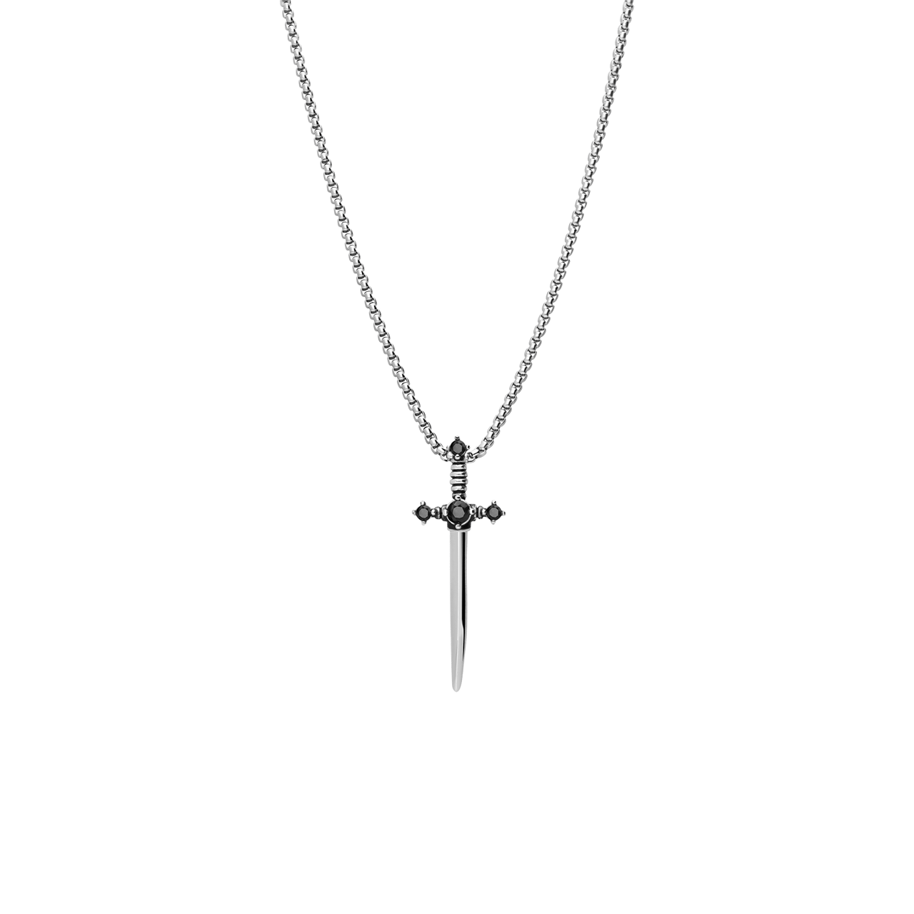 Stainless steel ketting met hanger zwaard