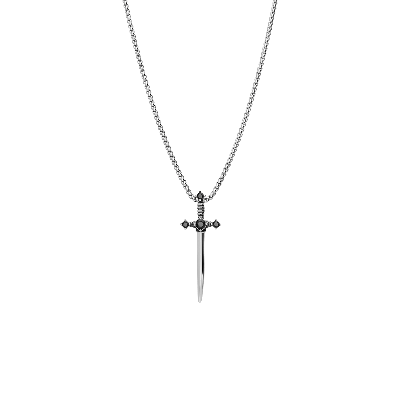 Stalen ketting met hanger zwaard