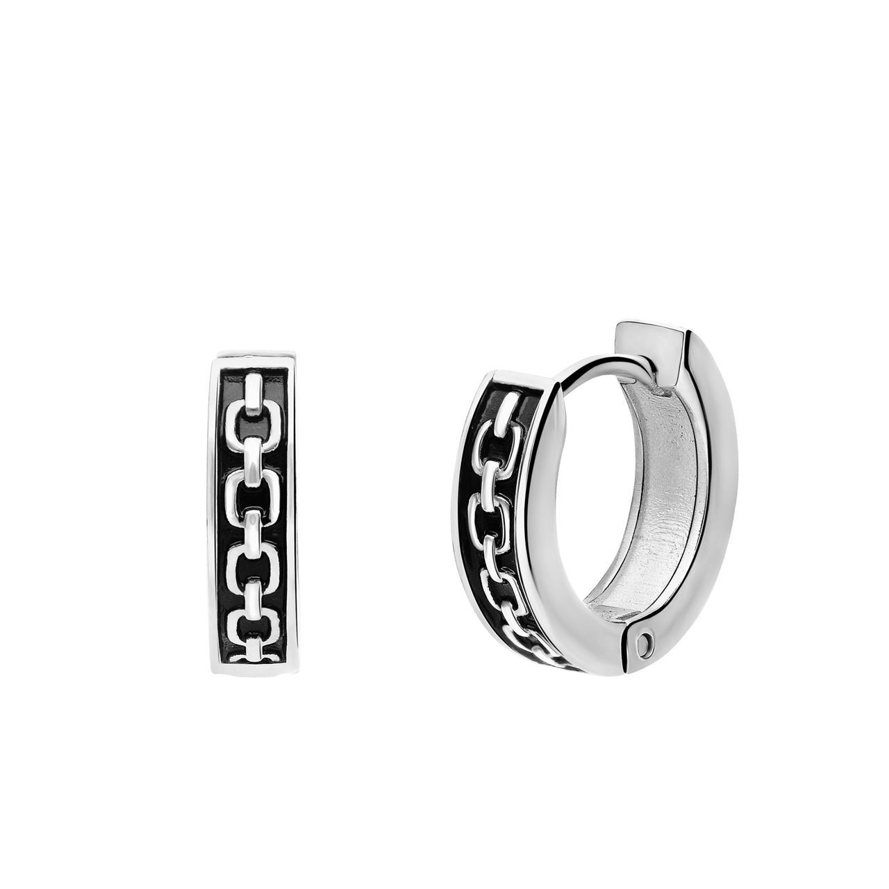 Stainless steel oorringen bewerkt voor heren