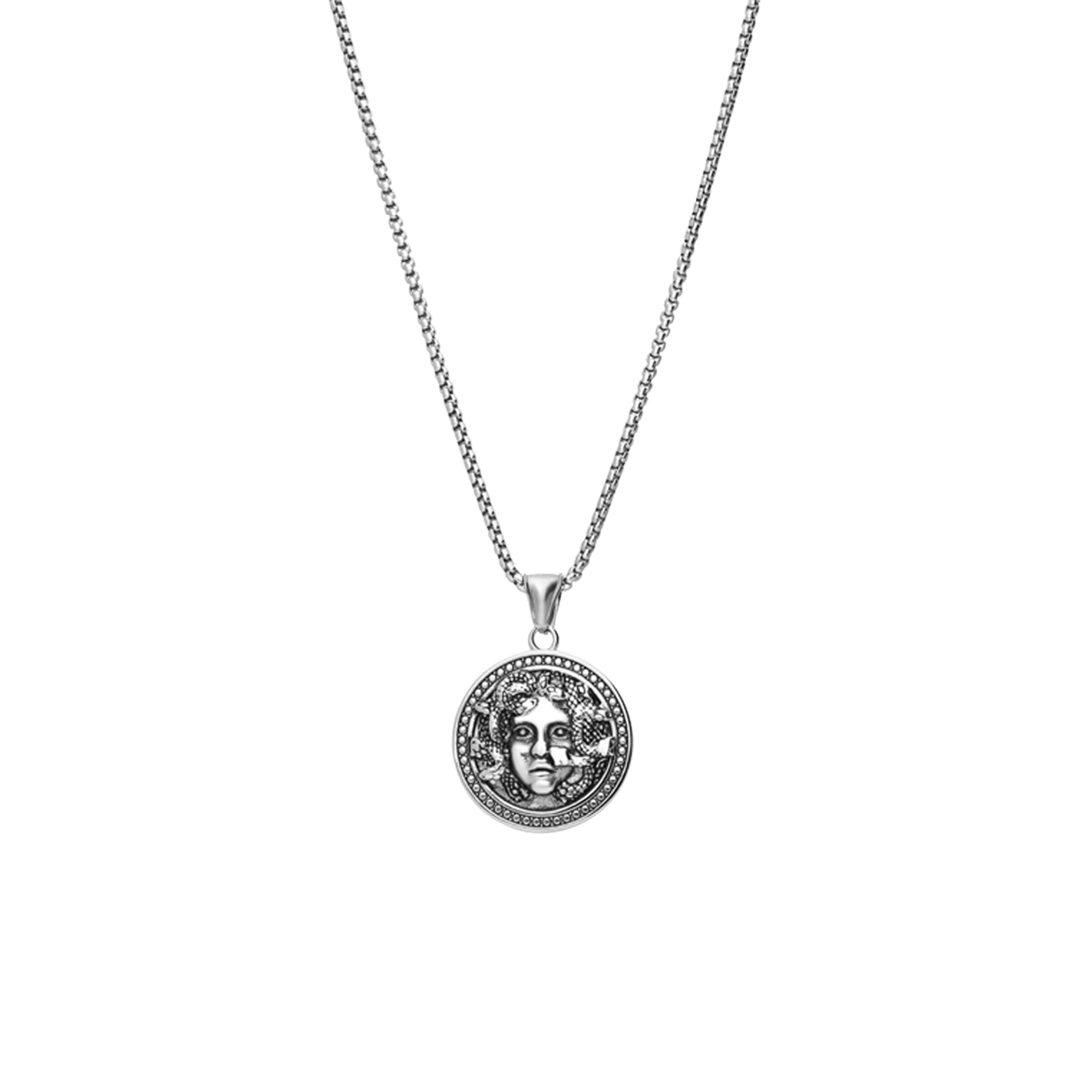 Stainless steel ketting met hanger medusa voor heren