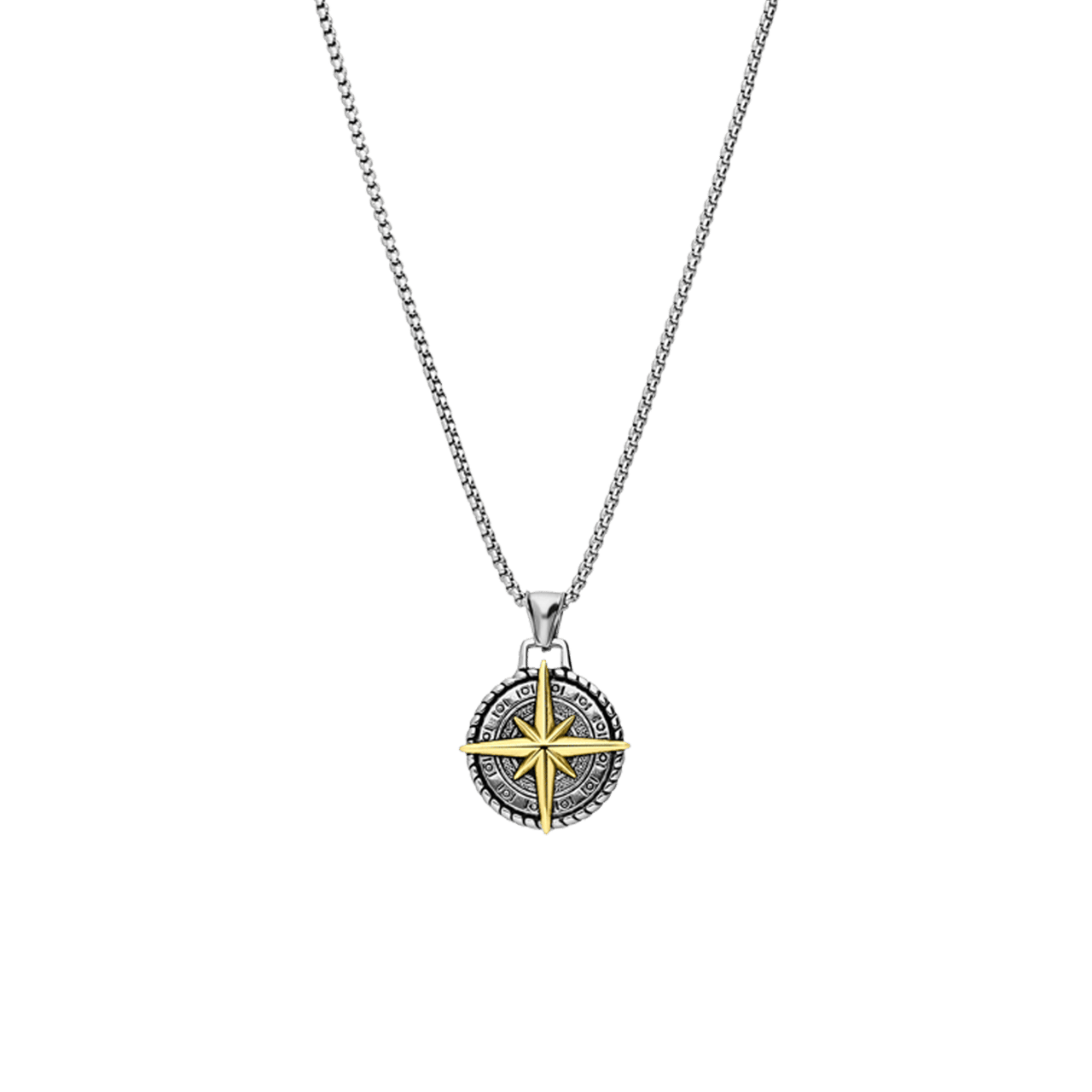 Stainless steel ketting met hanger kompas voor heren