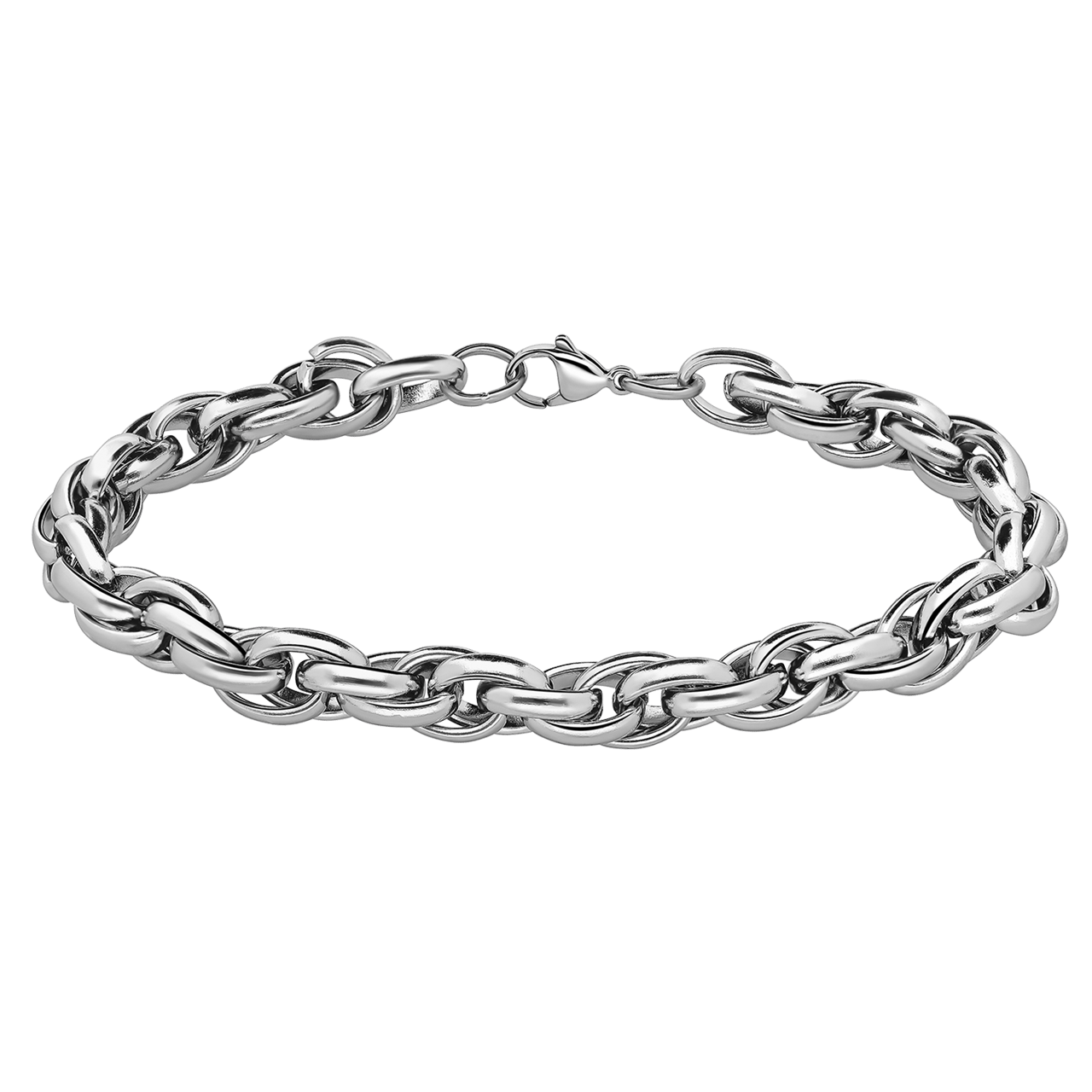 Stainless steel armband met vossenstaartschakel