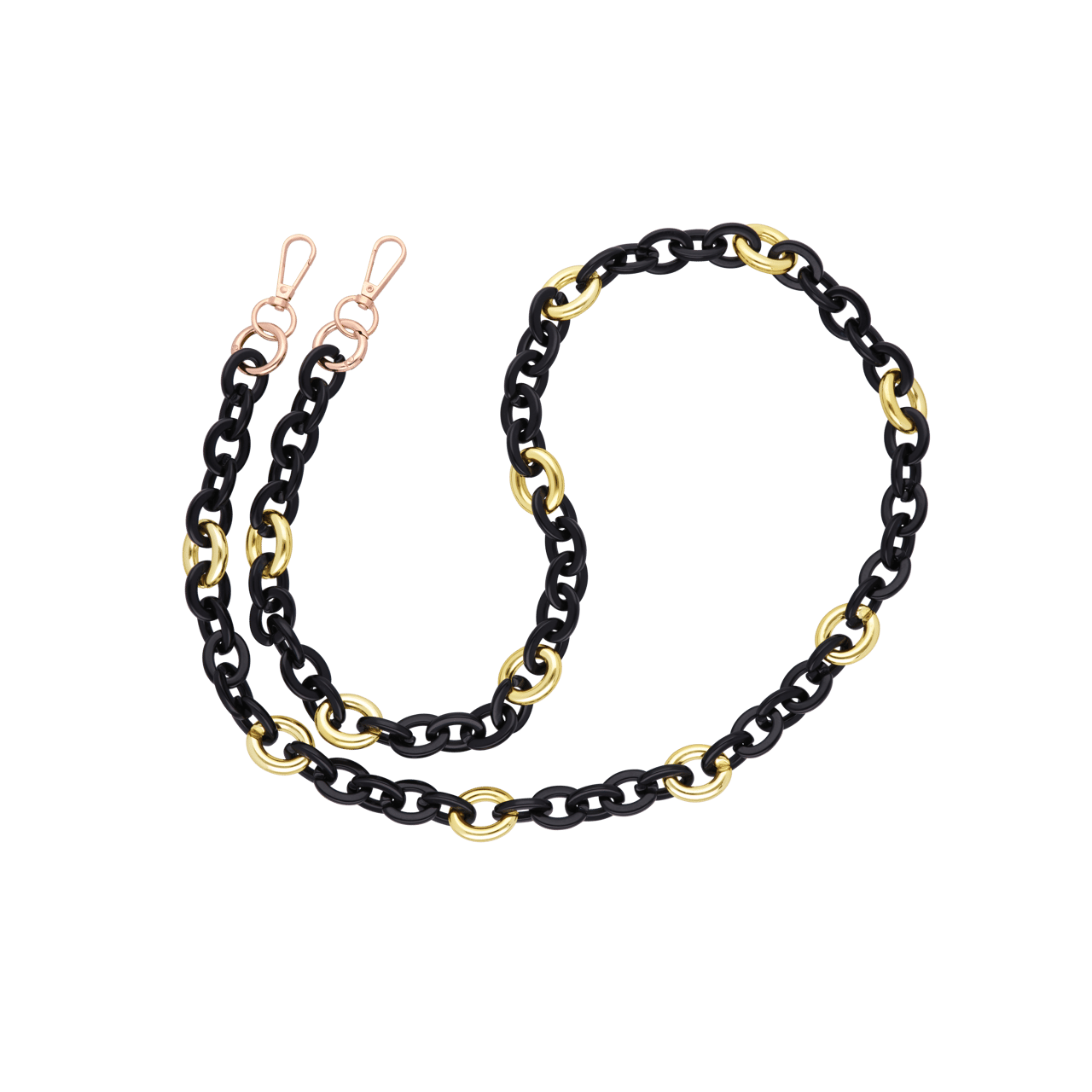 Handykette, Schwarz mit Gold