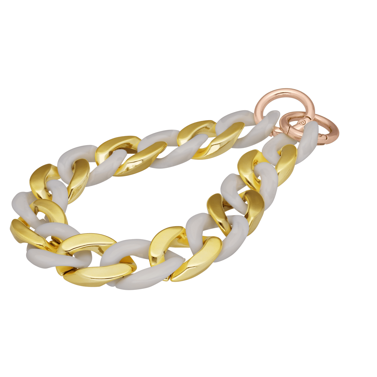Handykette, Weiß mit Gold