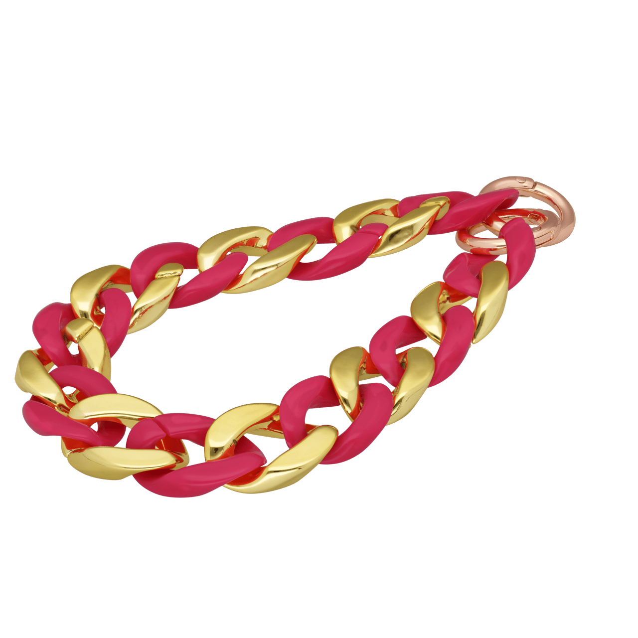 Handykette, Fuchsia mit Gold