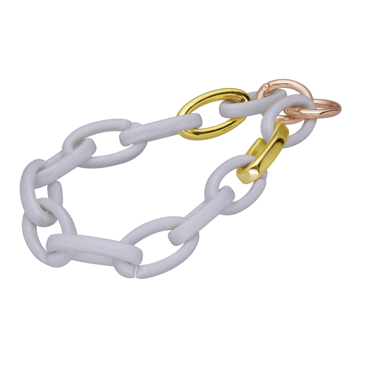 Stalen goldplated telefoonkoord met wit