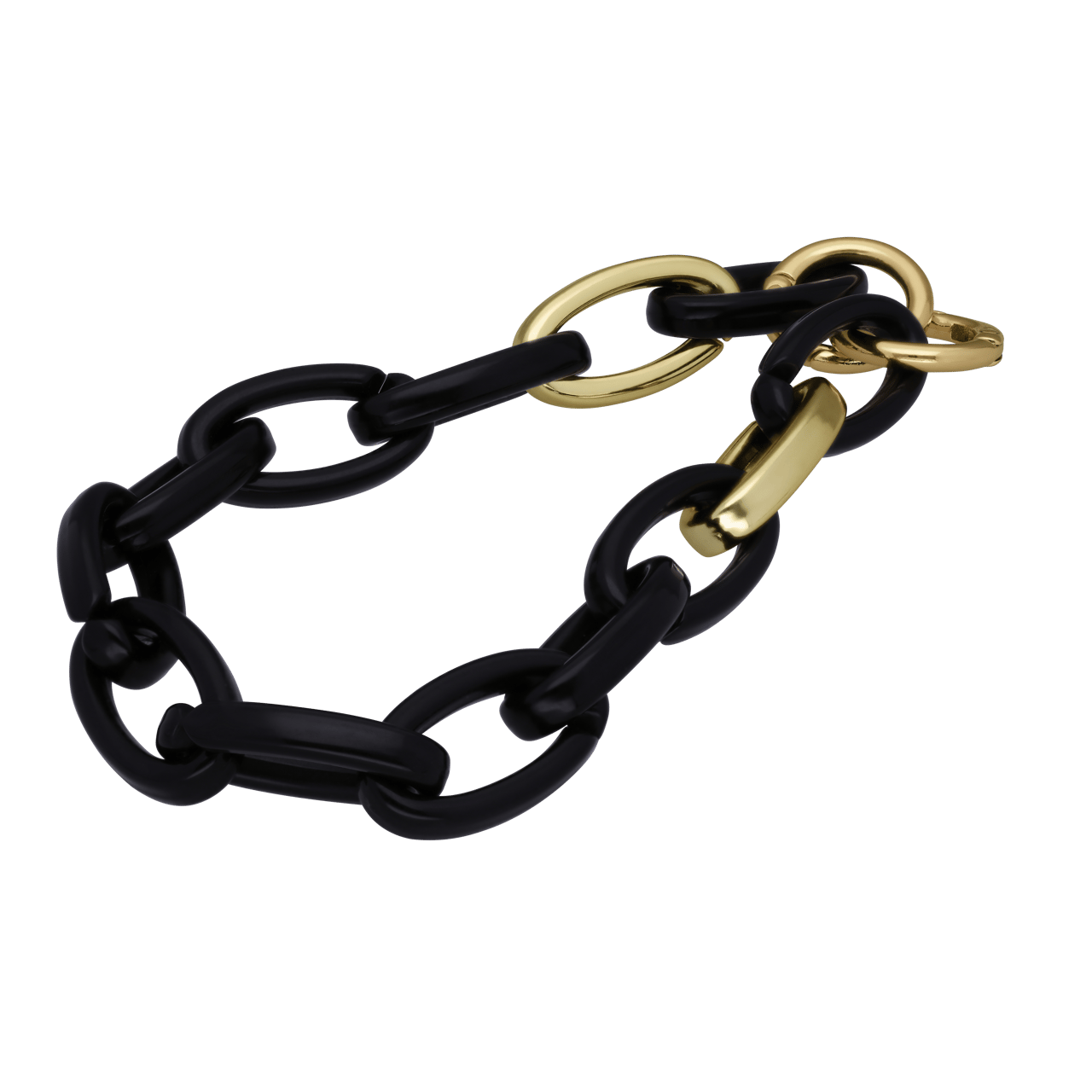 Handykette, Schwarz mit Gold
