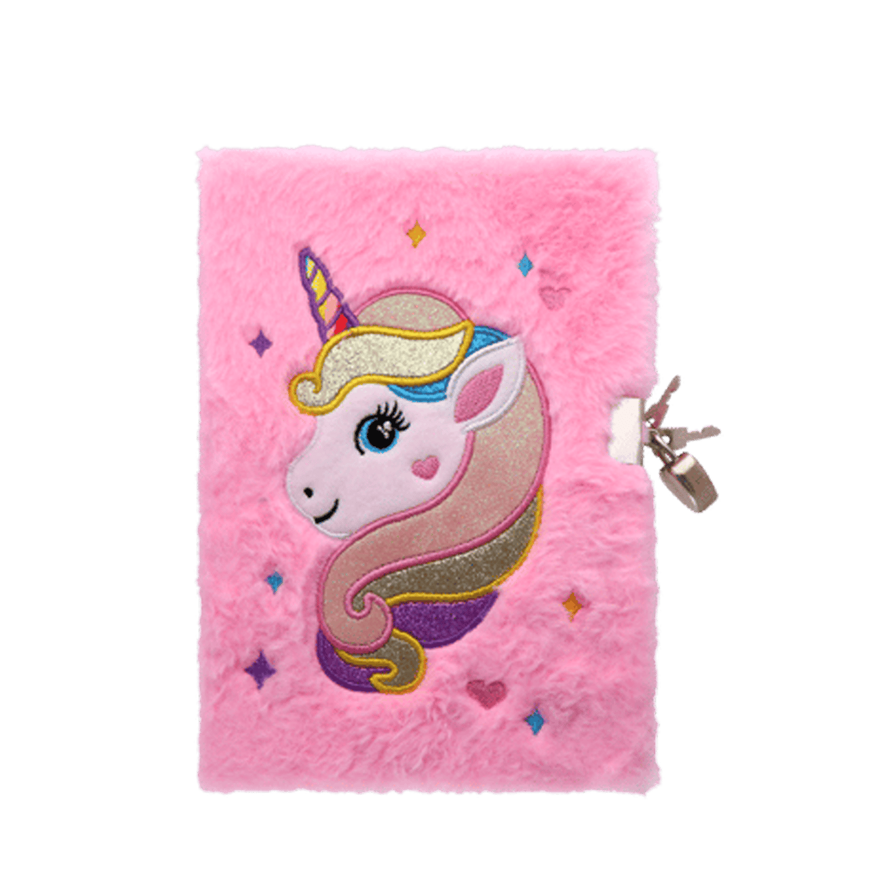 Roze fluffy notitieboek met unicorn
