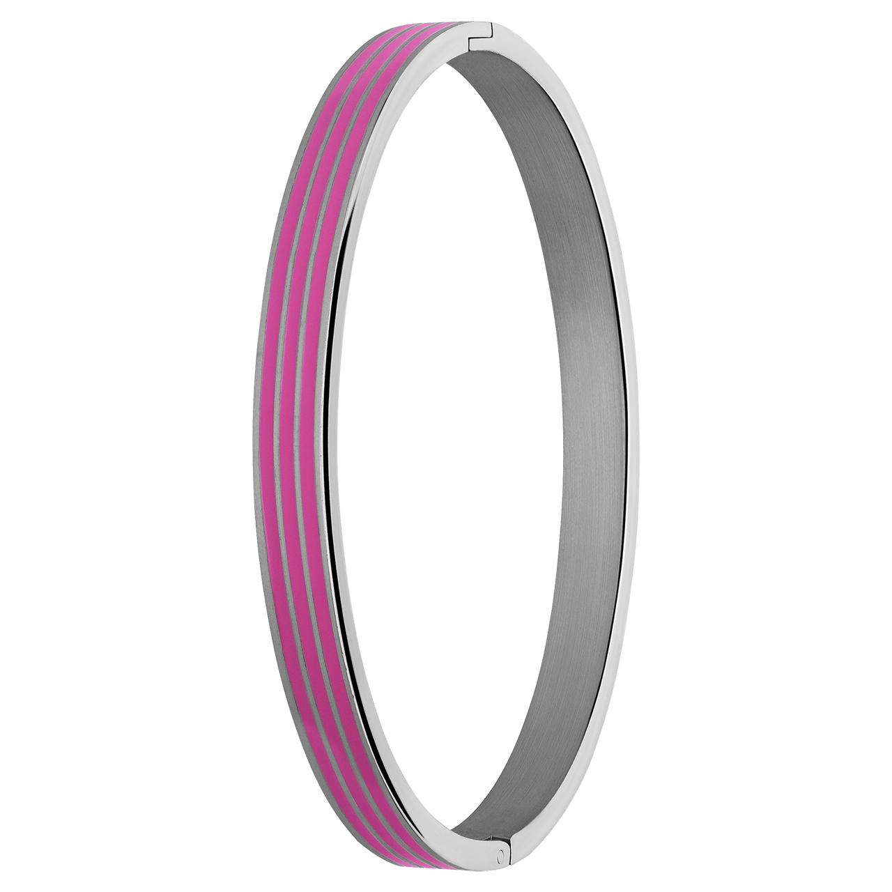 Stainless steel bangle met roze