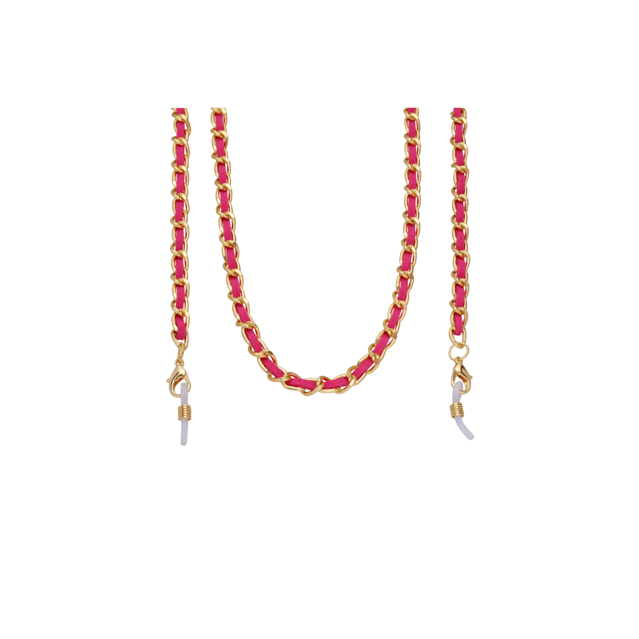 Bijoux goudkleurige zonnebrilkoord fuchsia voor dames