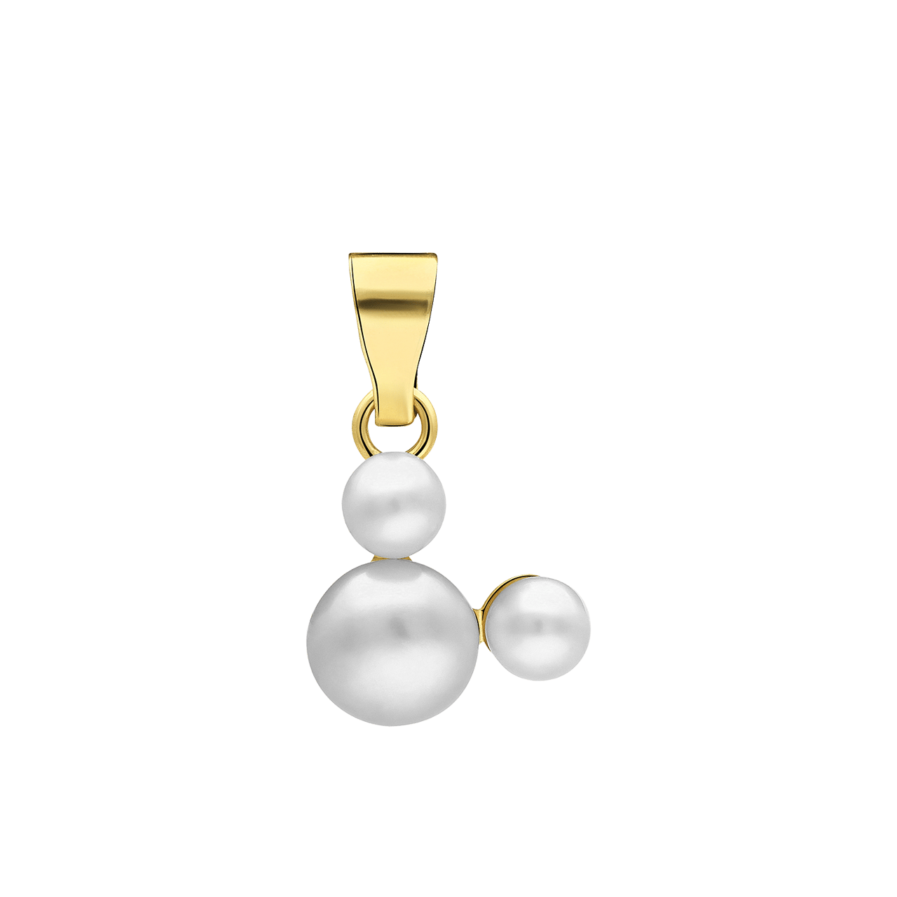 Halskette aus 375er Gold, Mickey Mouse, mit Perlen