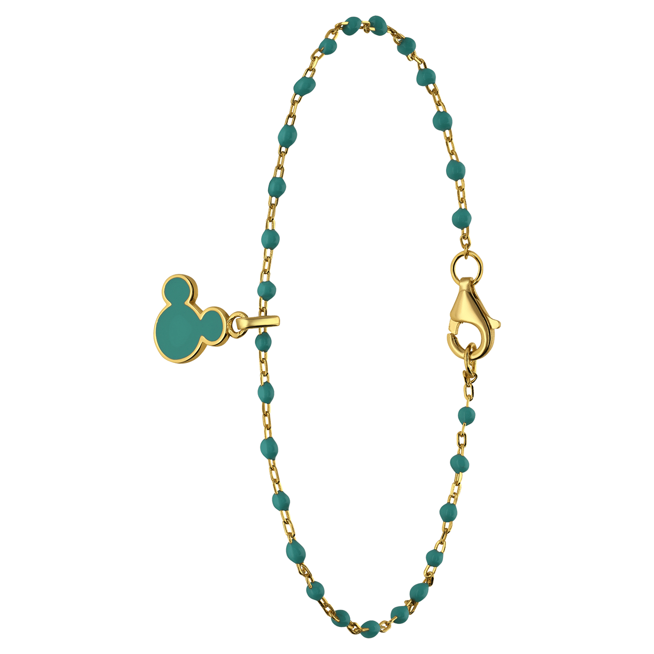 Disney zilveren goldplated kinderarmband met Mickey Mouse