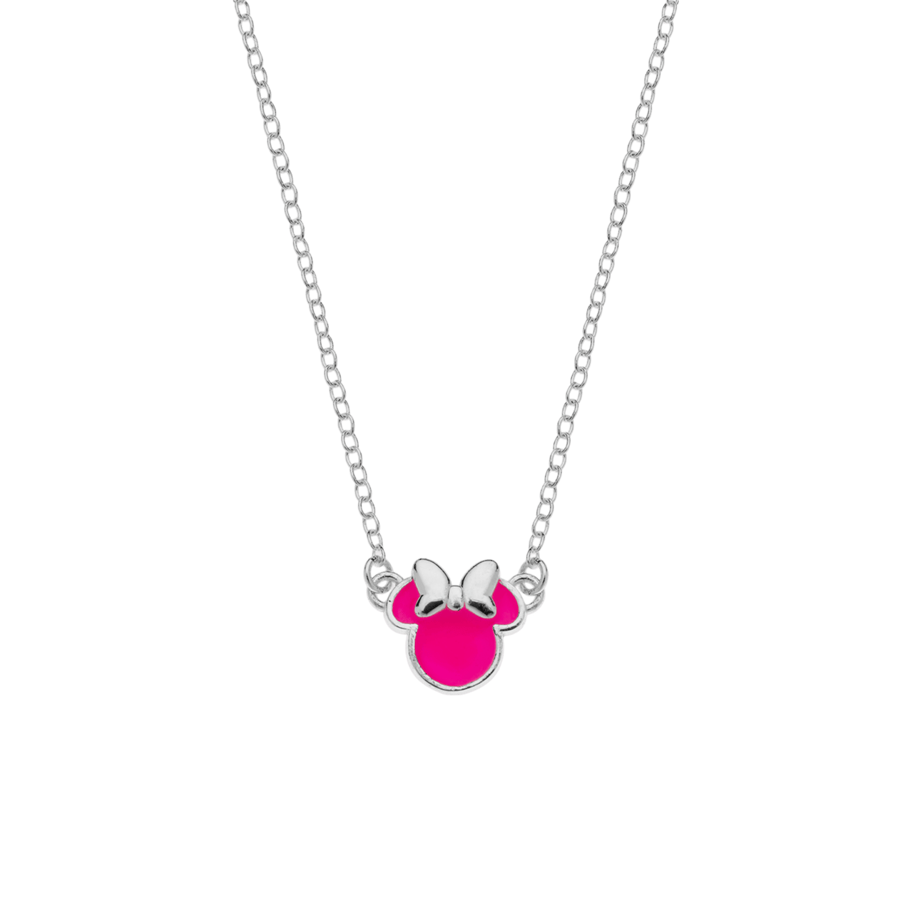 Halskette aus 925er Silber, Minnie Mouse, Rosa