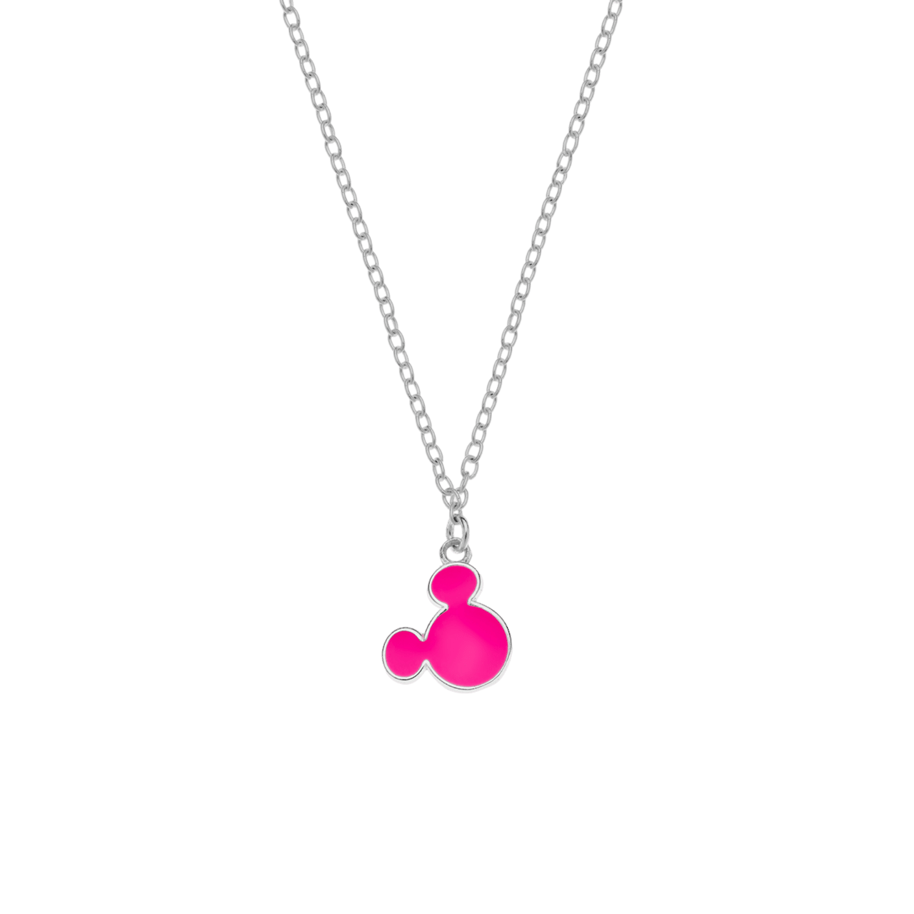 Halskette aus 925er Silber, Mickey Mouse, Rosa