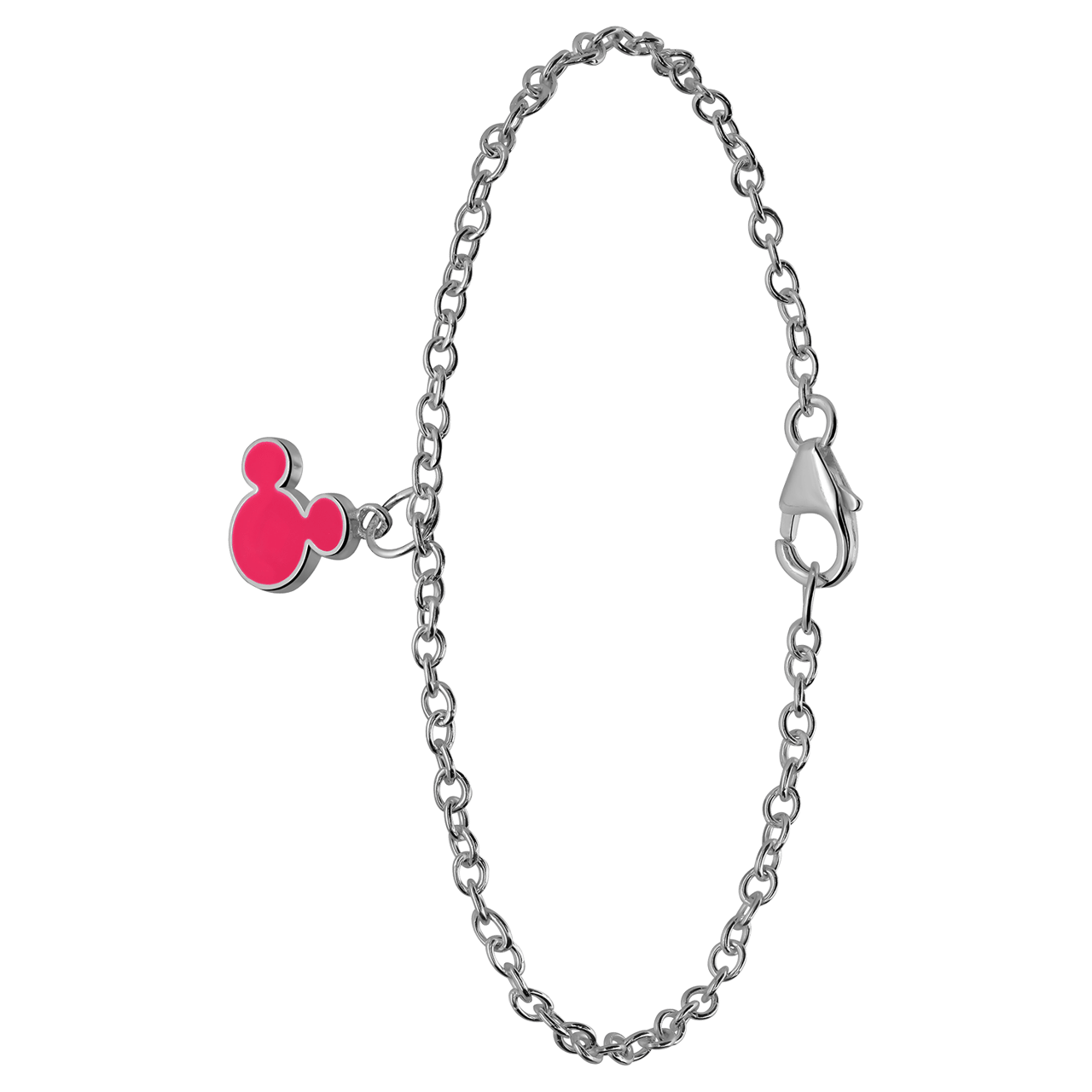 Zilveren armband Mickey Mouse roze