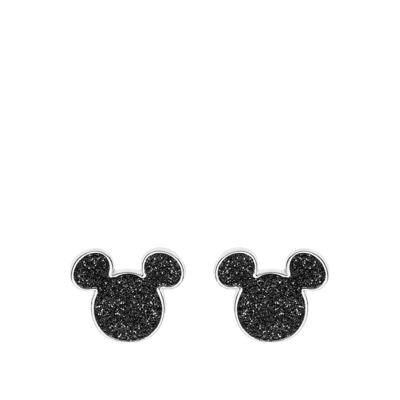 Ohrringe aus 925er Silber, Mickey Mouse, Schwarz
