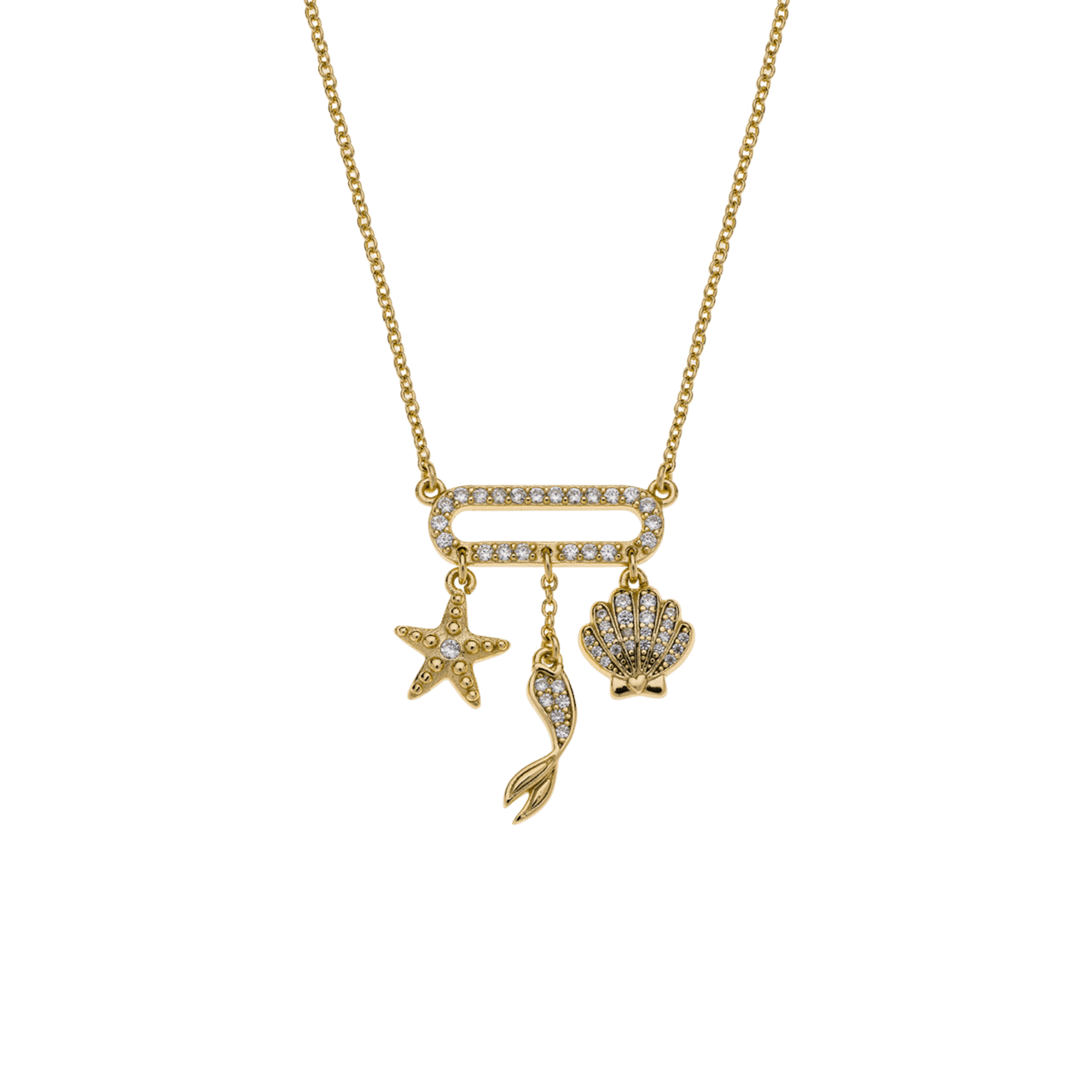 Disney zilveren goldplated kinderketting met hanger Disney prinses met zirkonia