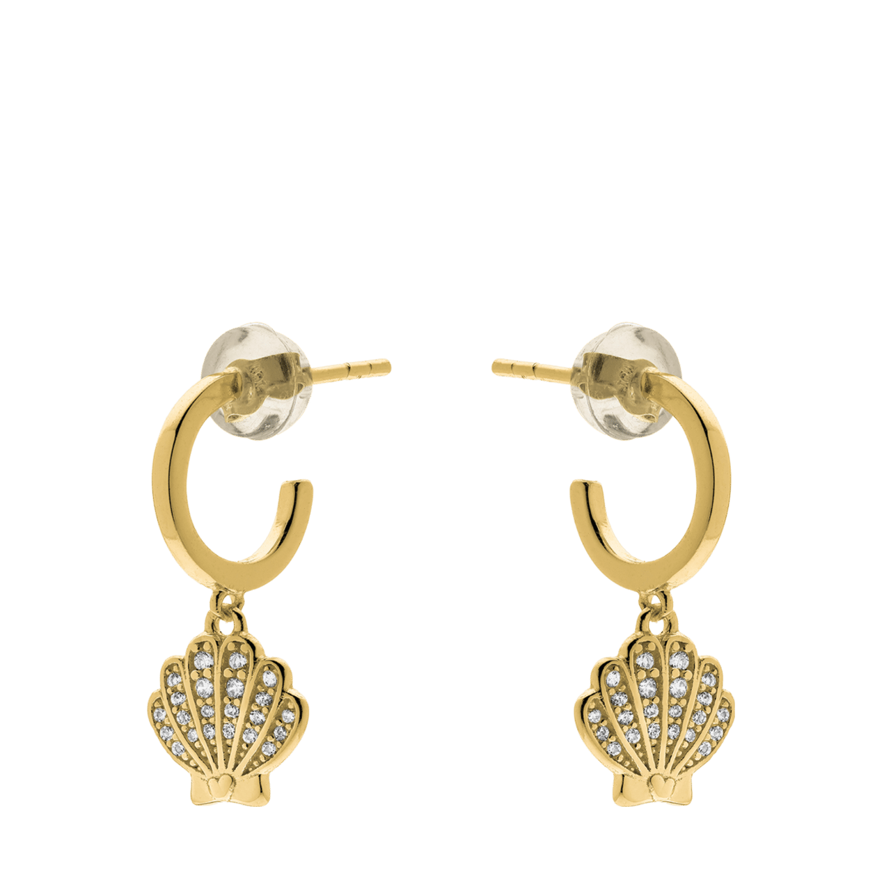 Disney zilveren goldplated kinderoorringen Disney prinses schelp