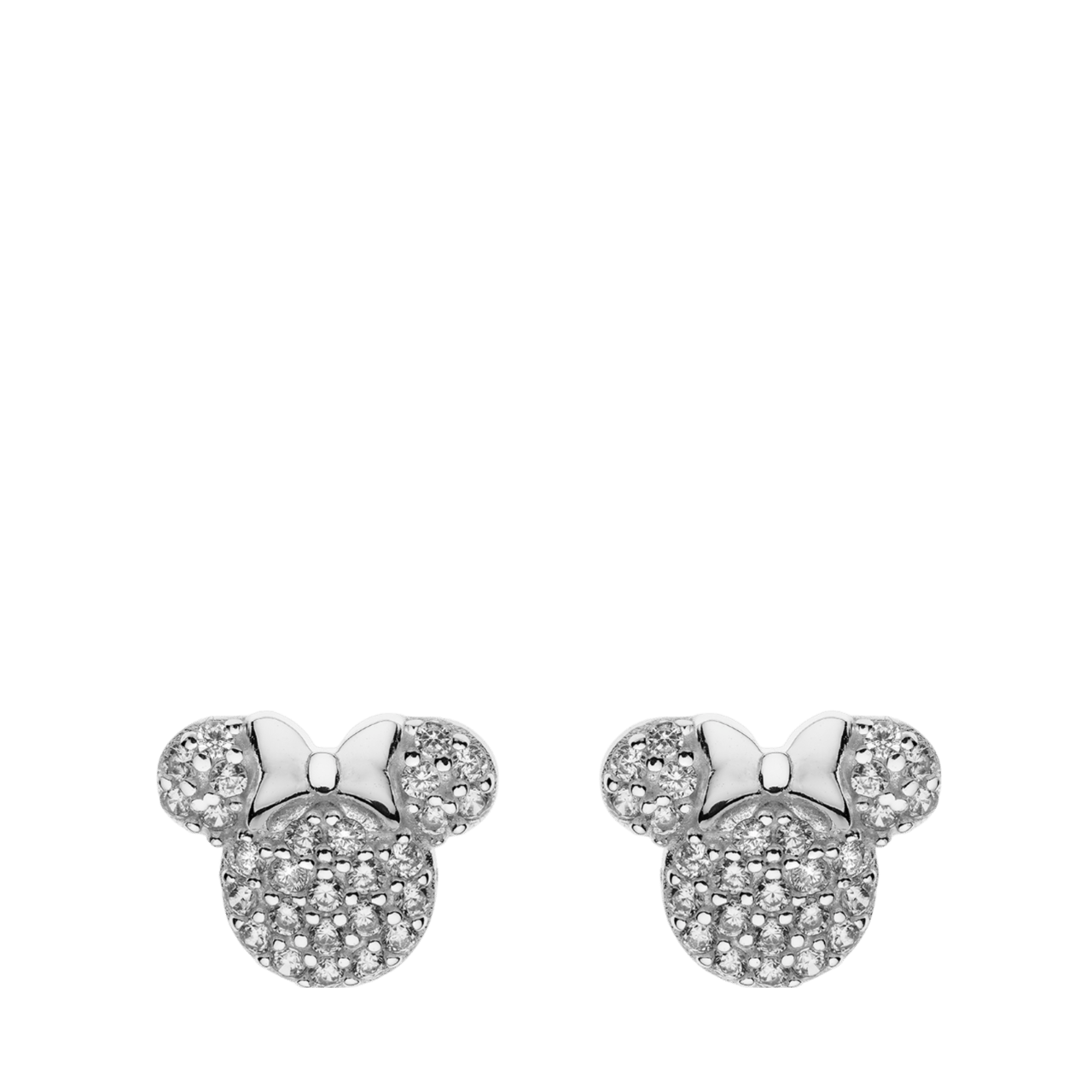 Ohrringe aus 925er Silber, Minnie Mouse, mit Zirkonia