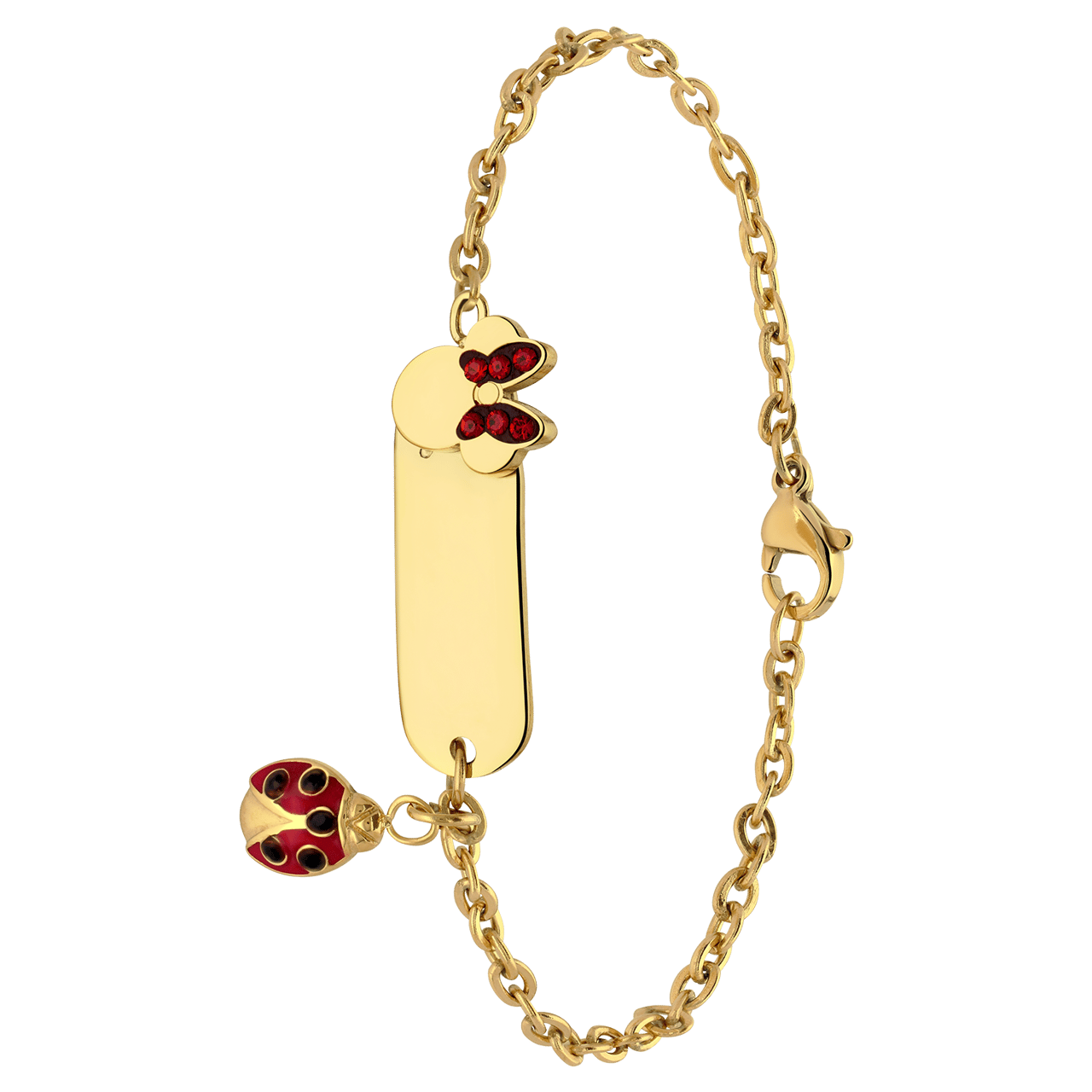 Stainless steel goldplated naamplaat armband Minnie Mouse