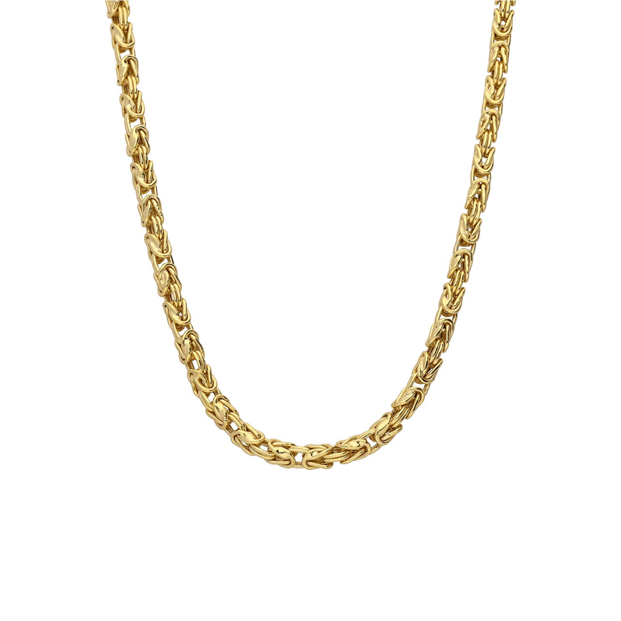 Gerecycleerde zilveren goldplated herenketting met koningsschakel