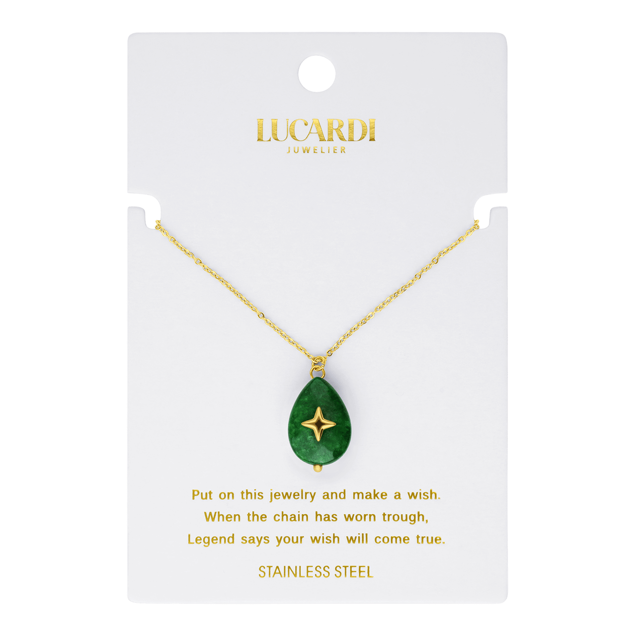 Stalen goldplated ketting met kaart