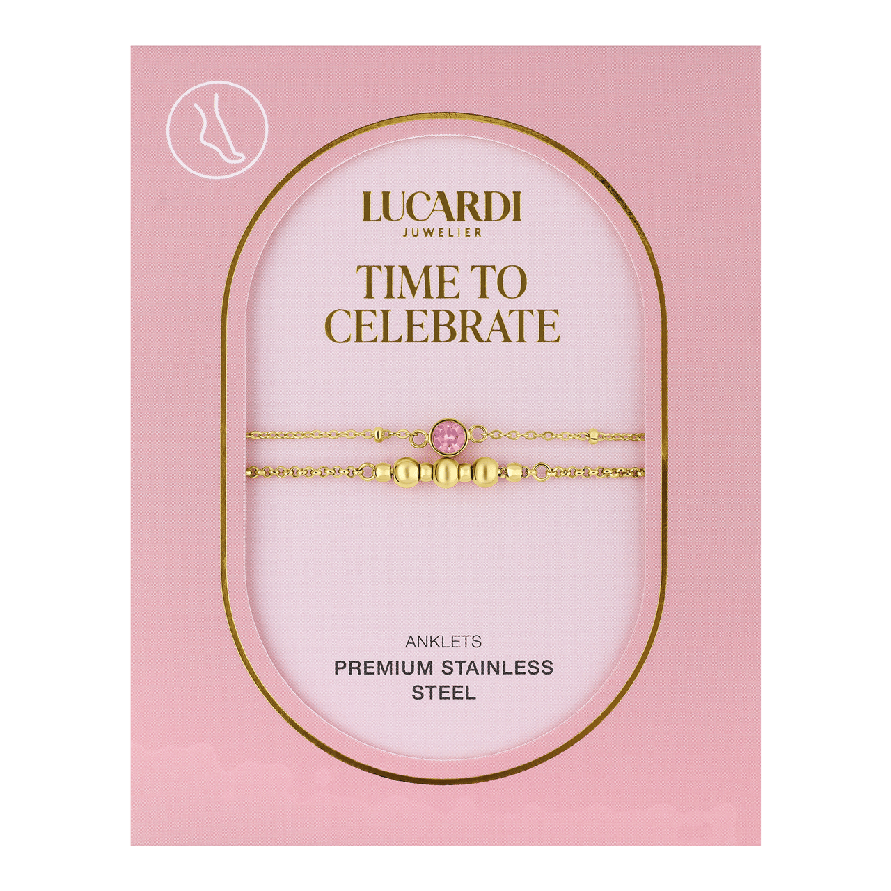 Stalen goldplated enkelbandje voor dames