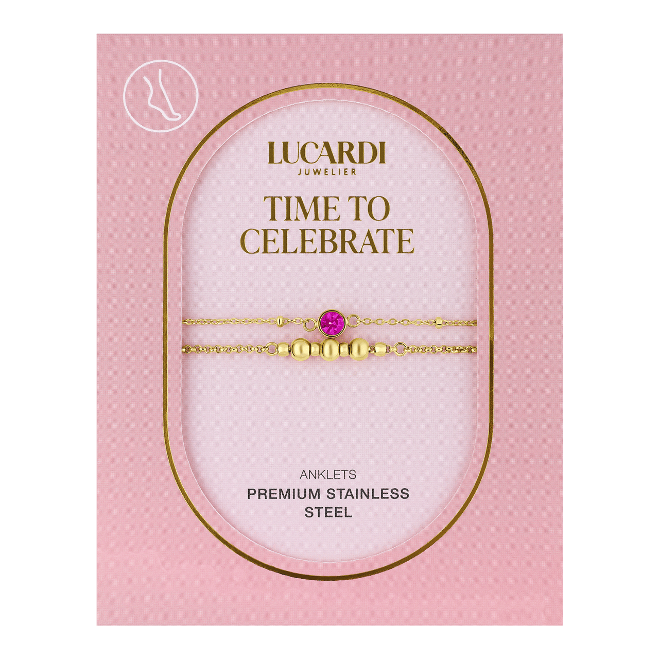 Stalen goldplated enkelbandje voor dames