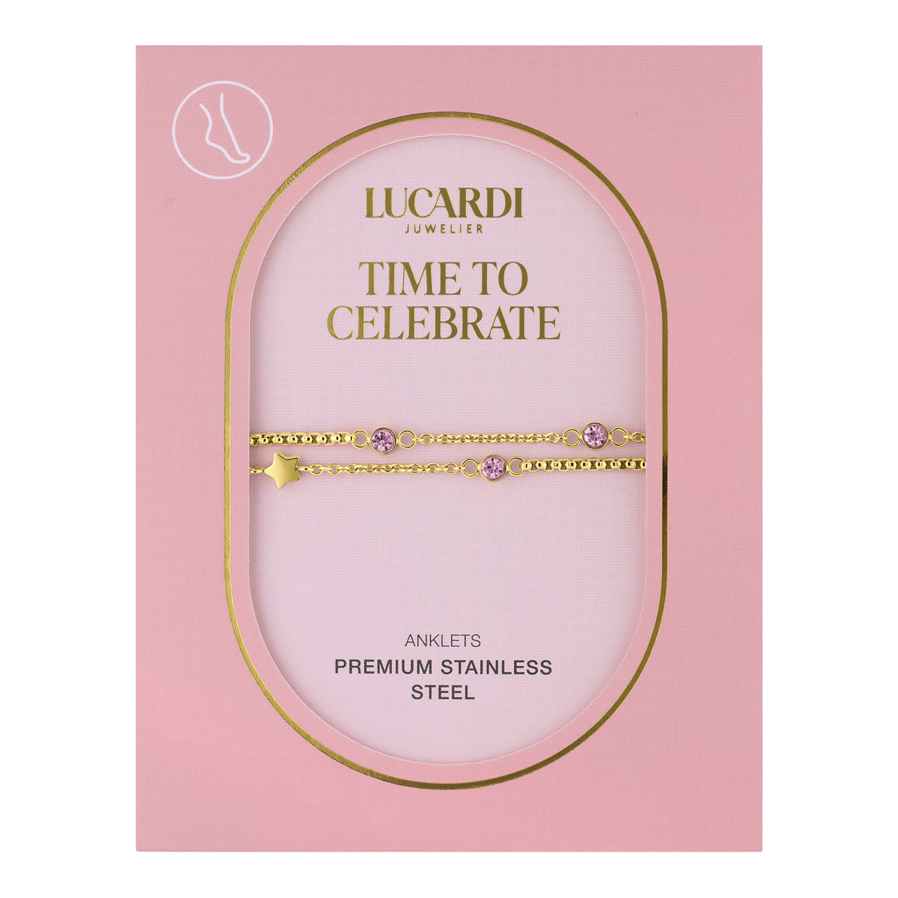 Stainless steel goldplated enkelbandje voor dames