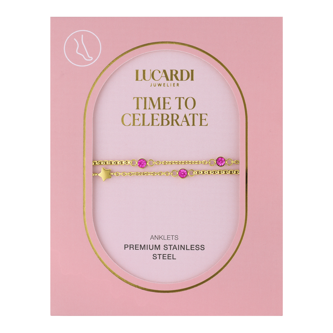 Stalen goldplated enkelbandje voor dames