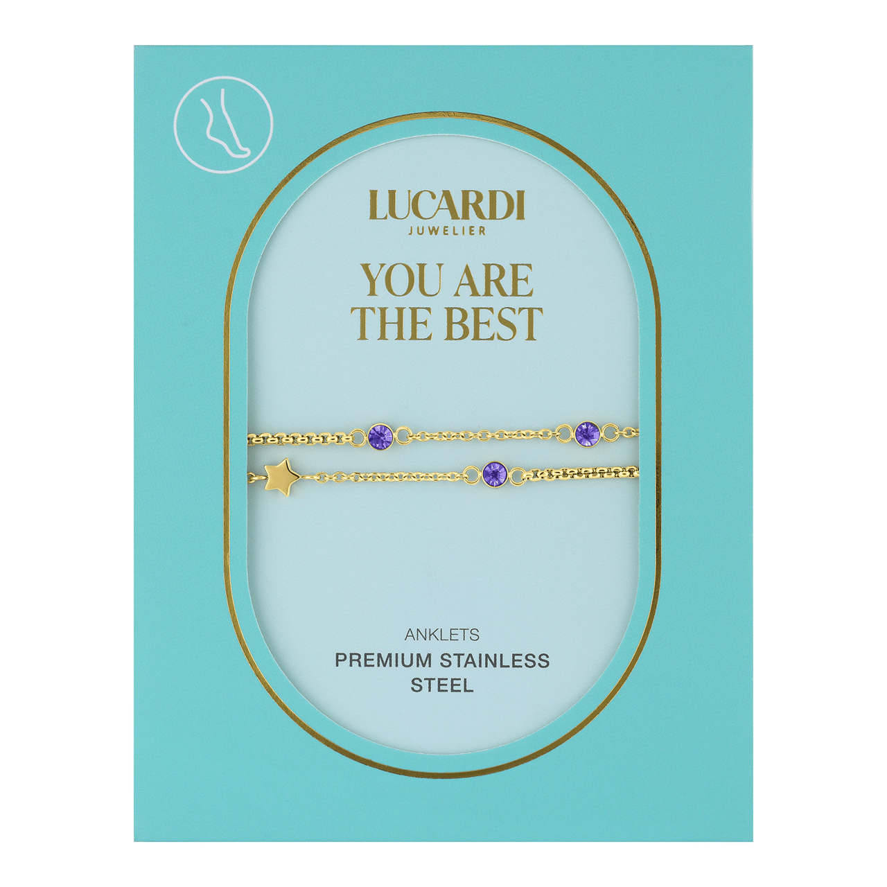 Stainless steel goldplated enkelbandje voor dames