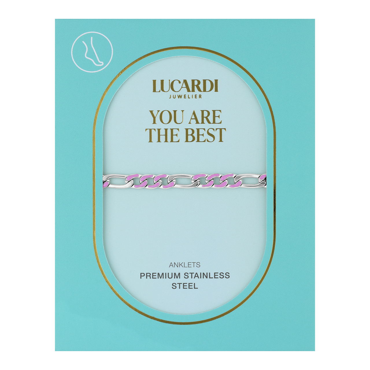 Stalen enkelband figaro violet