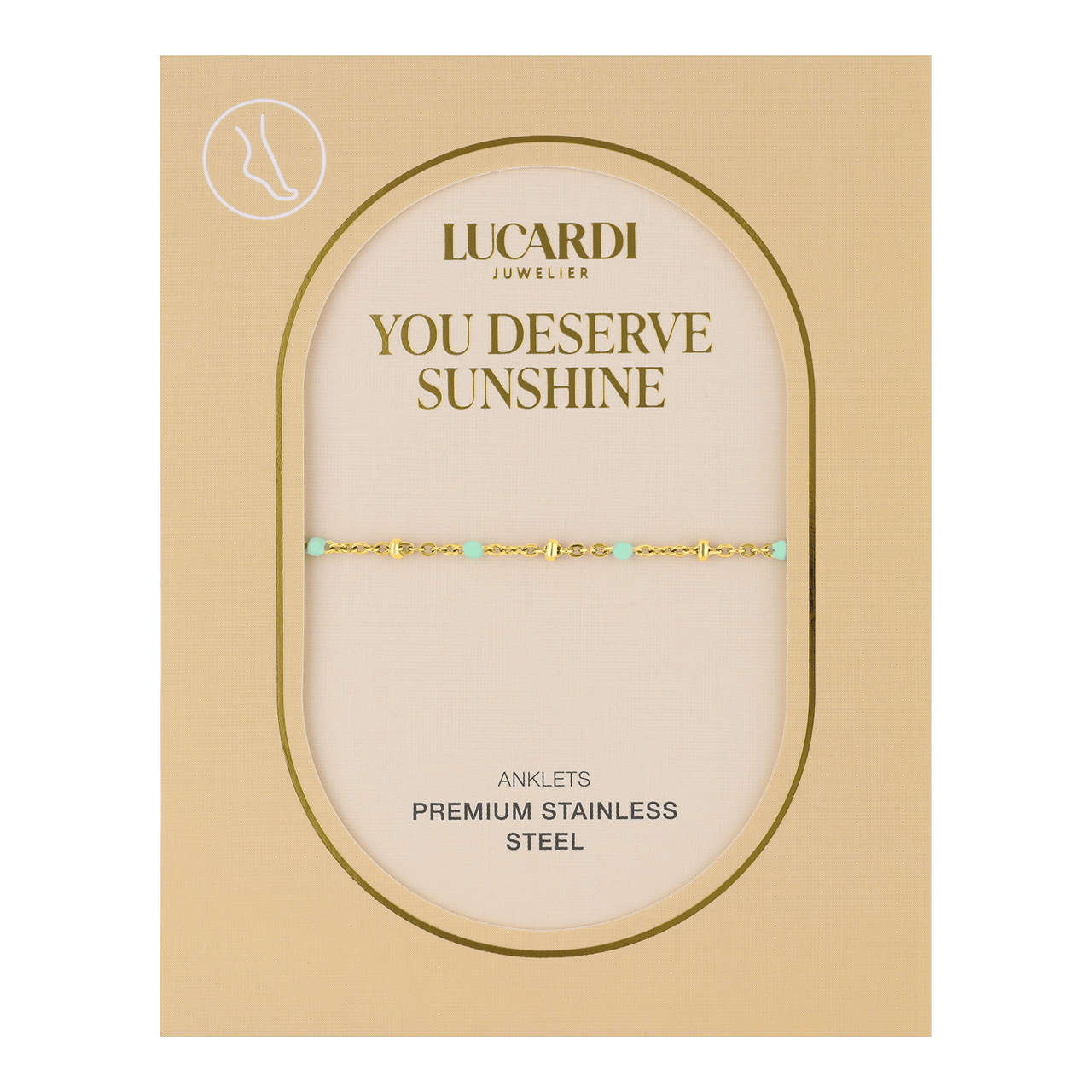 Gerecycled stalen goldplated enkelband saturn groen