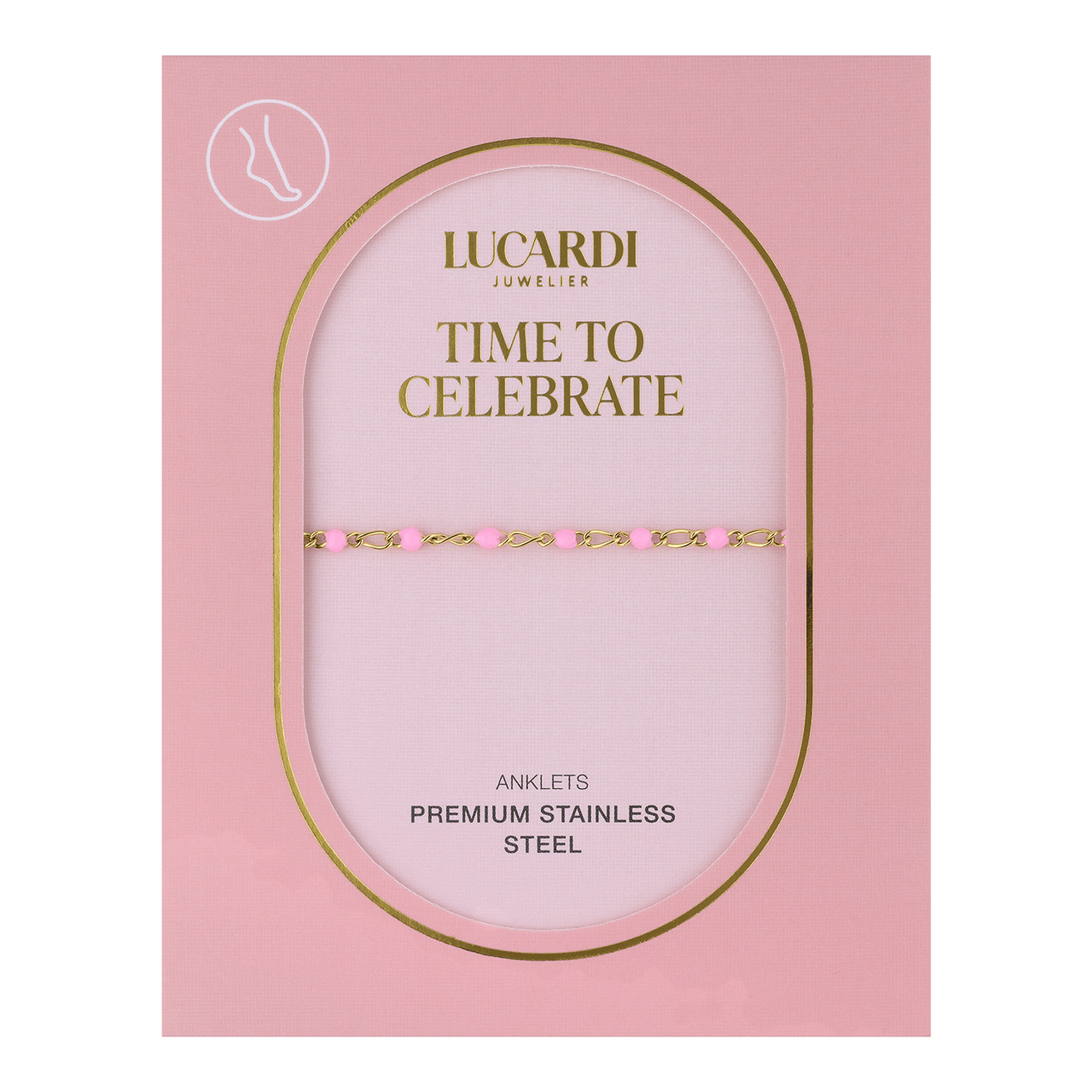 Fußkettchen aus Edelstahl, doppelt vergoldet, Figaro