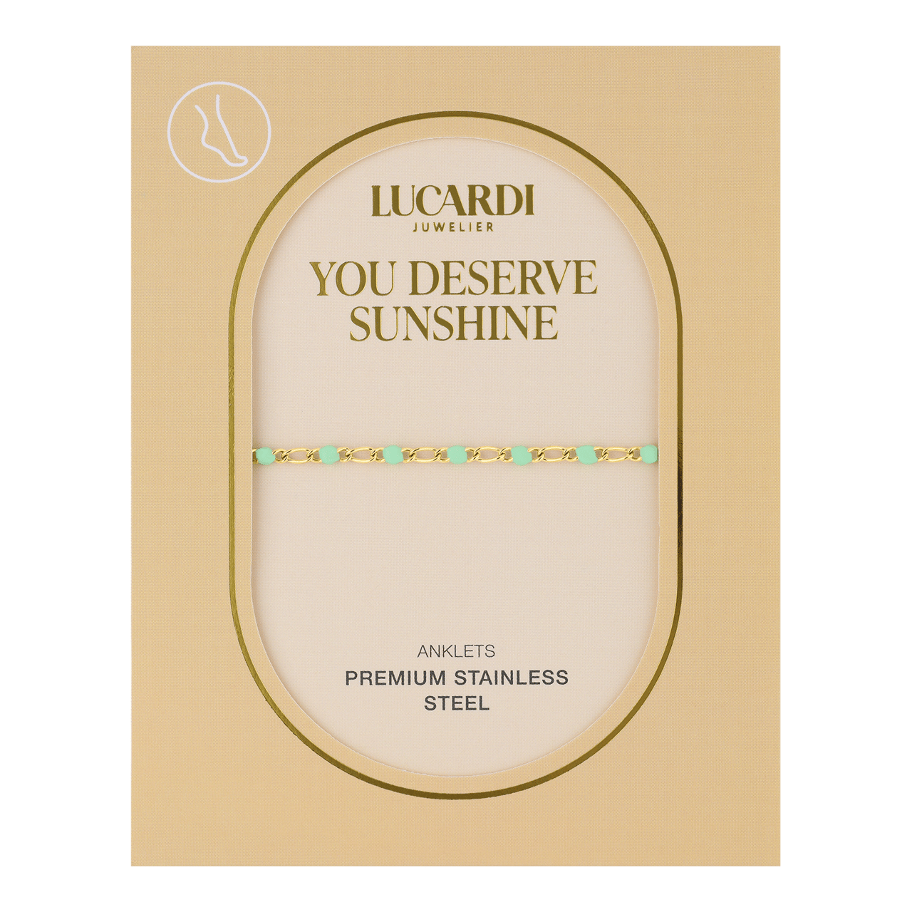 Stalen goldplated enkelbandje voor dames