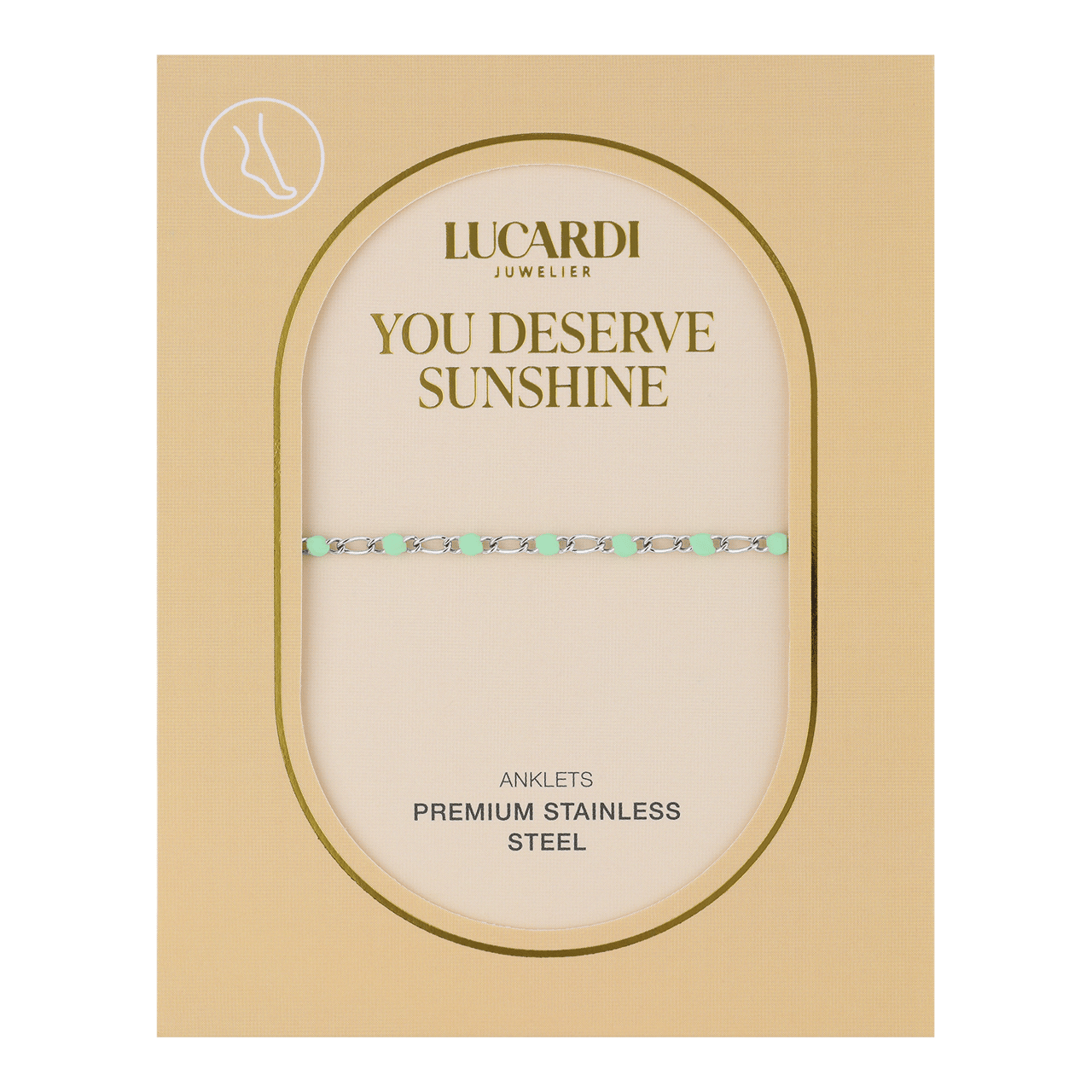 Stalen enkelband figaro groen