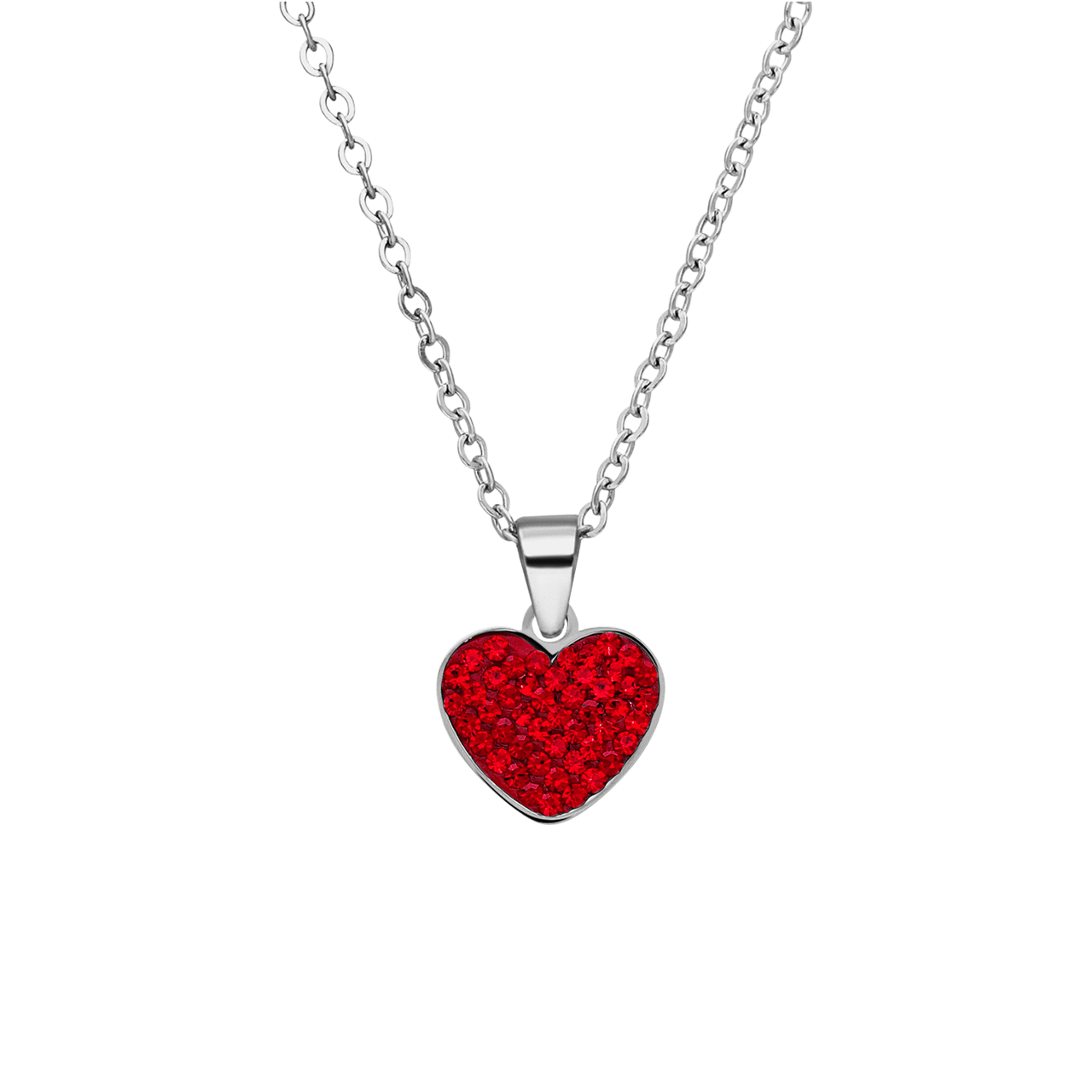 LivLiv stainless steel ketting hart met kristal red velvet voor dames