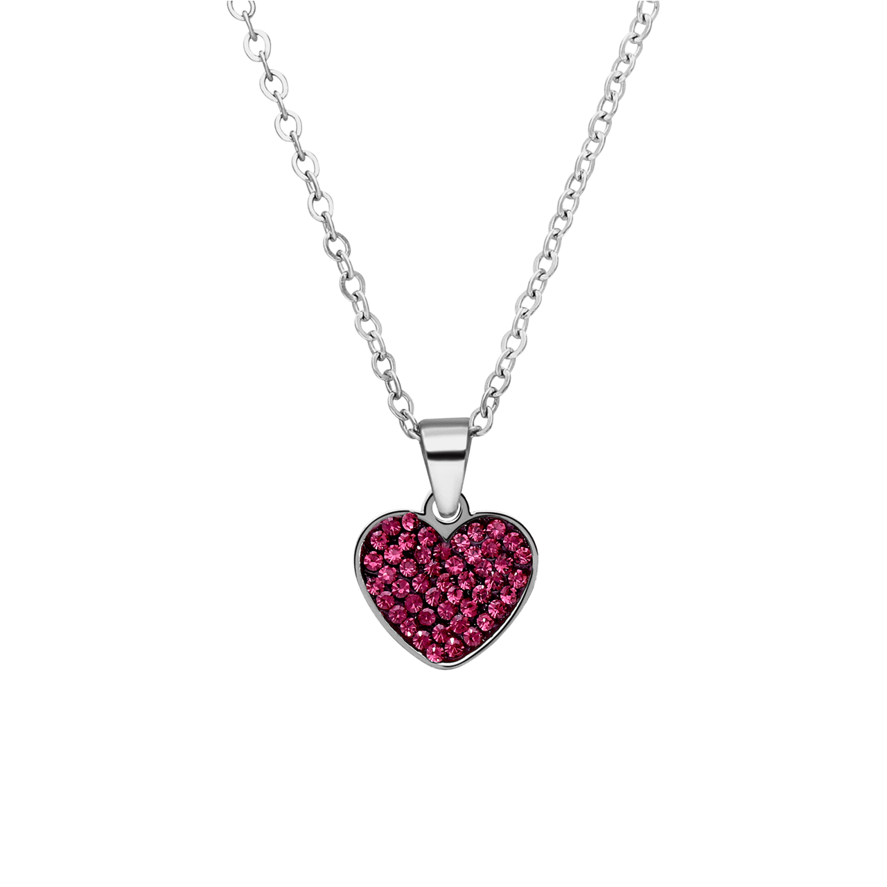 LivLiv stainless steel ketting hart met kristal paars voor dames